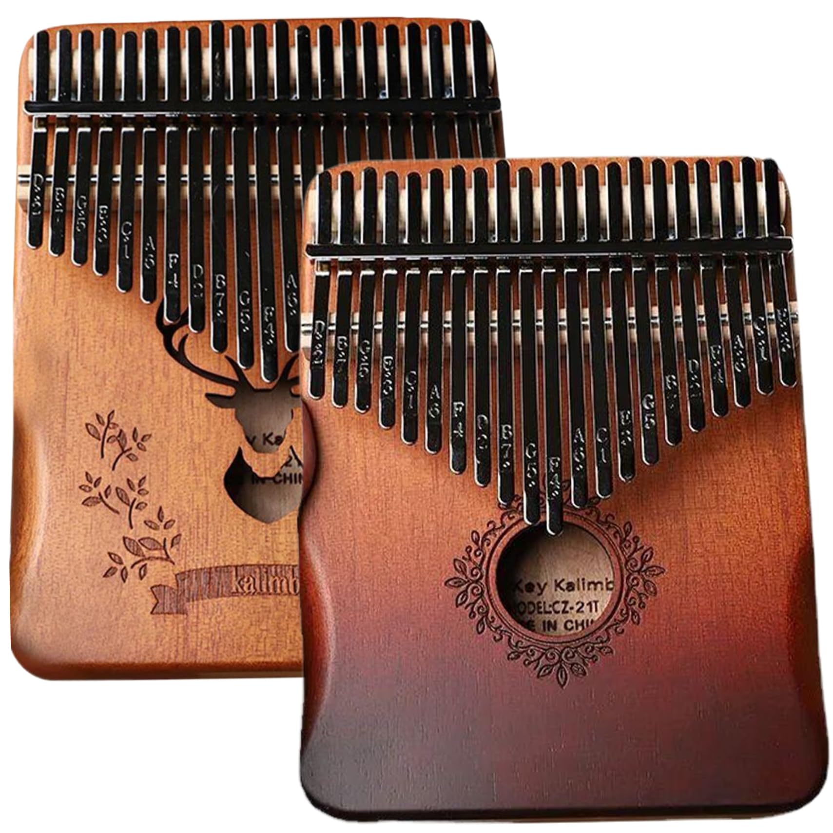 Kalimba - Kalimba, pianoforte a 21 tasti, in legno, accordato, portatile, per bambini, adulti, principianti, dita dei fiori