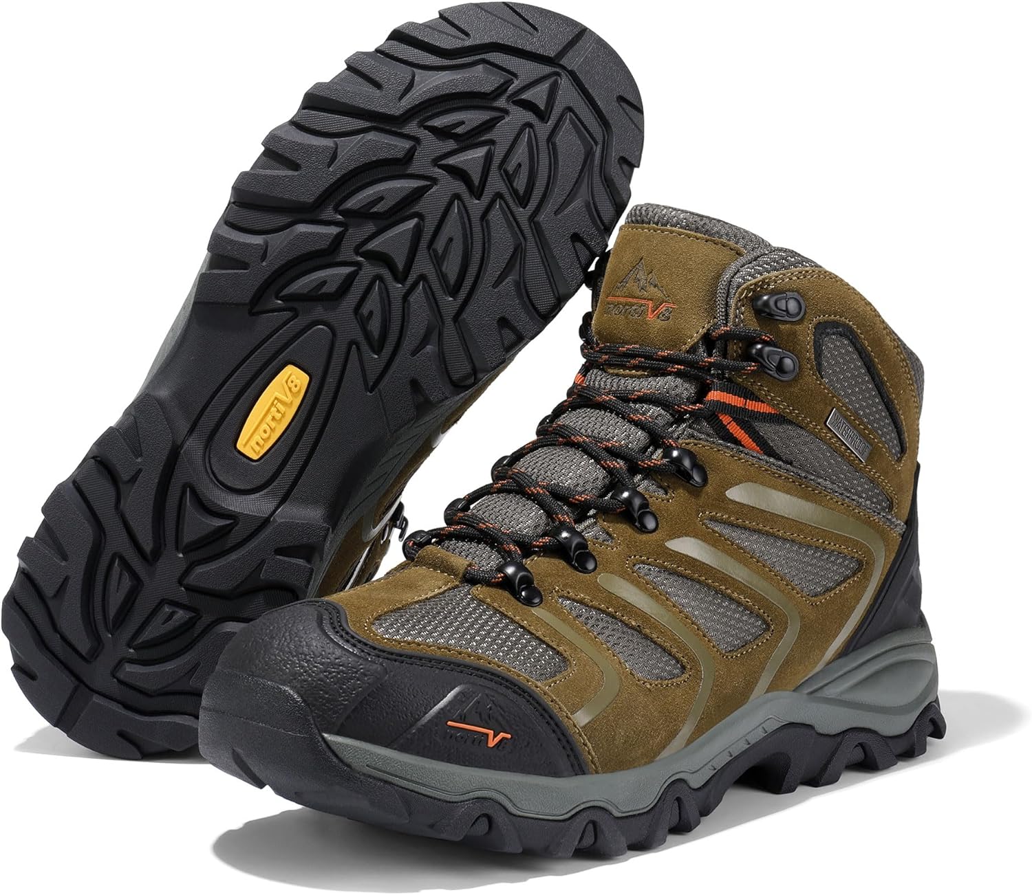 NORTIV 8 Men's Ankle High Waterproof Hiking Boots Outdoor Lightweight Shoes Trekking Trails Armadillo - Image 4