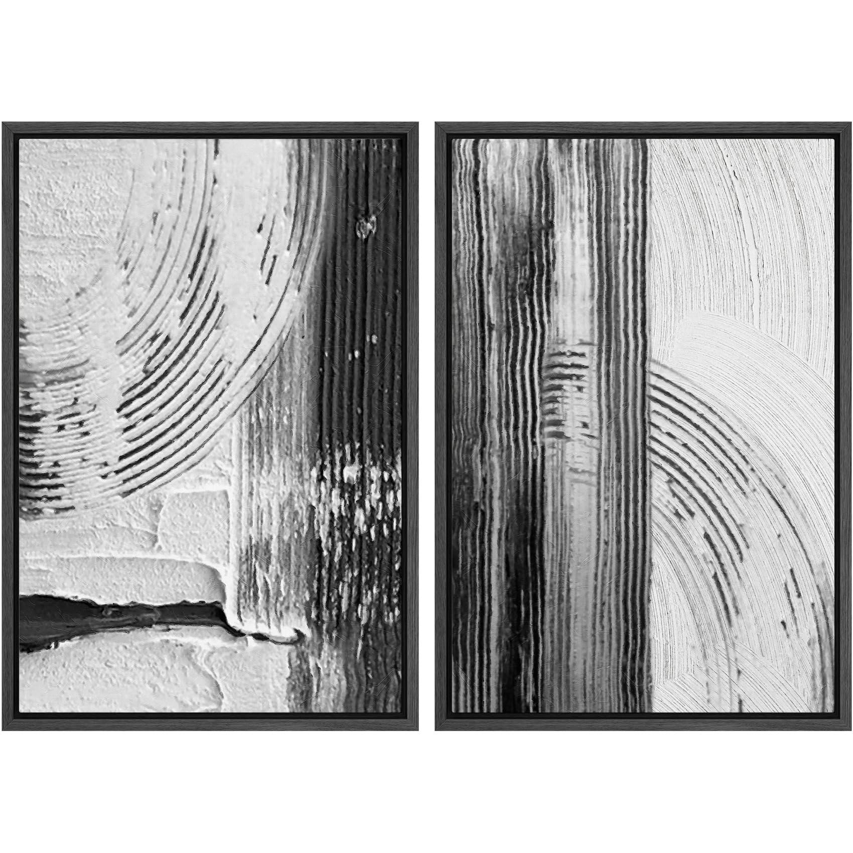 SIGNWIN Framed Canvas Print Wall Art Abstract Wave Pattern Modern Art Minimalist Neutral Decor for Living Room, Bedroom, Office - 16"x24"x2 Natural — view 145