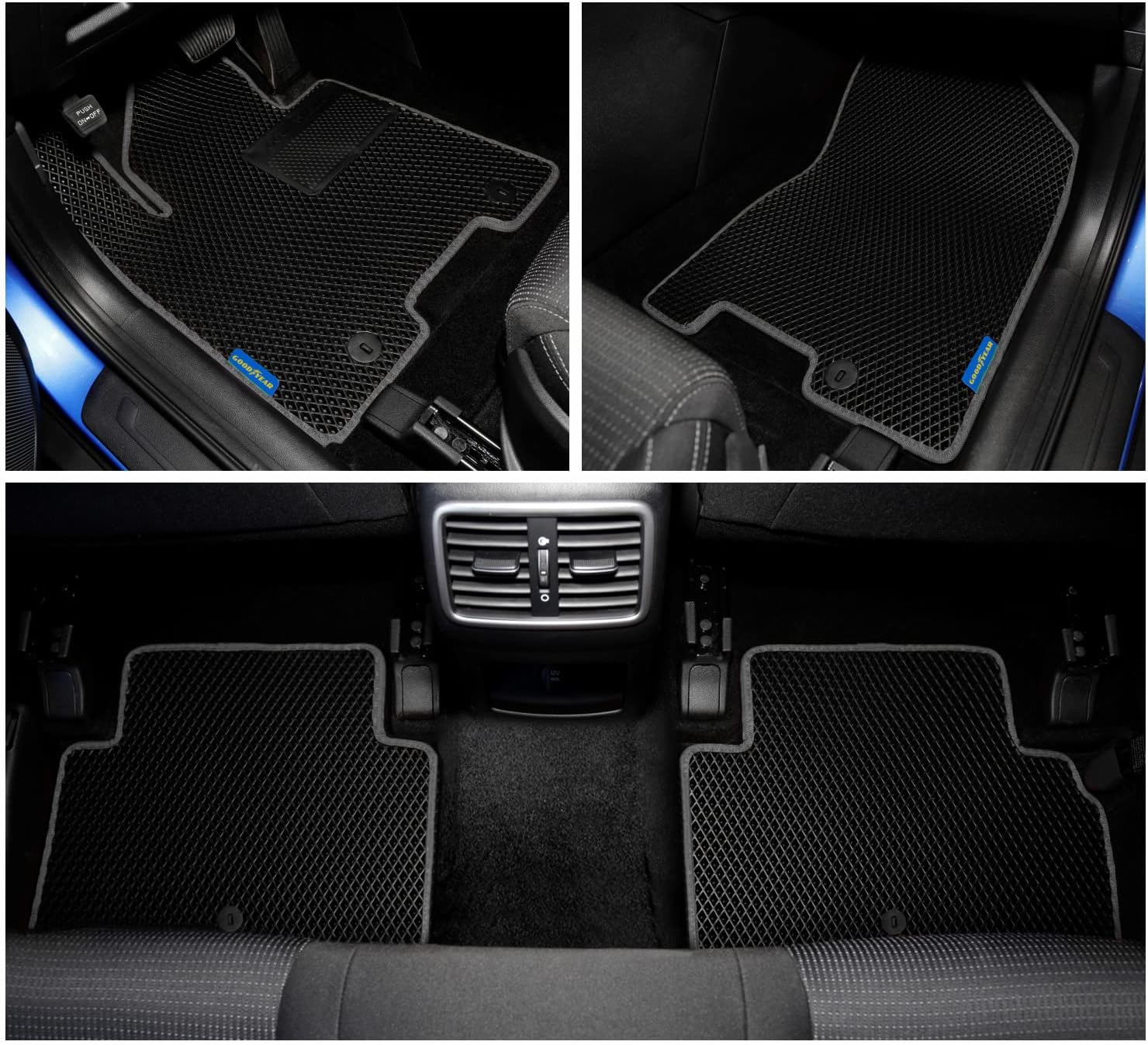 Goodyear All-Weather Car Floor Mats – Custom Fit for Kia Sportage 17-22, 4 Pc. Set, Heavy-Duty Diamond Floor Liners for Cars, SUVs, Trucks – Ultimate Interior Car Accessories for Men&Women - GY007023