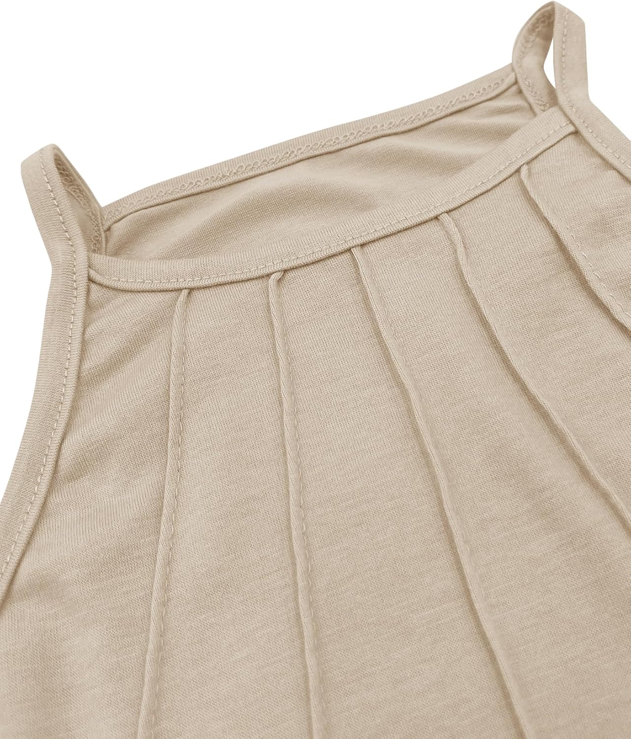 Vivitulip Girl’s Sleeveless Tank Top Cute Pleated Halter Neck Summer Cami Shirt - Image 5