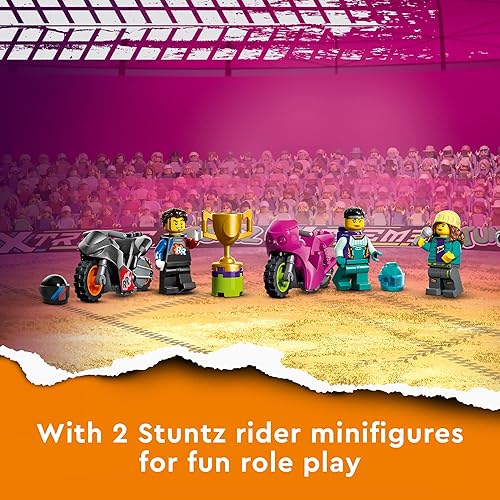Miniatura 6 de LEGO City Stuntz Ultimate Stunt Riders Challenge 60361, acrobacias 3 en 1 para acción de 1 o 2 jugadores, con 2 motocicletas de juguete accionadas