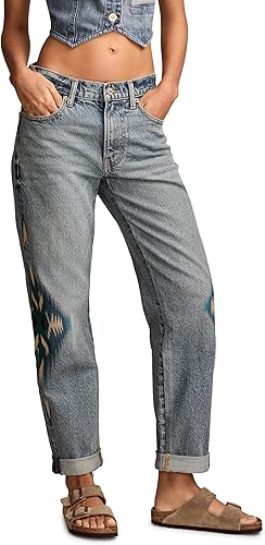 Lucky Brand Women's Gold Rush Legend Mid Rise Boy, Blue Escape Wash, 27W x 31L