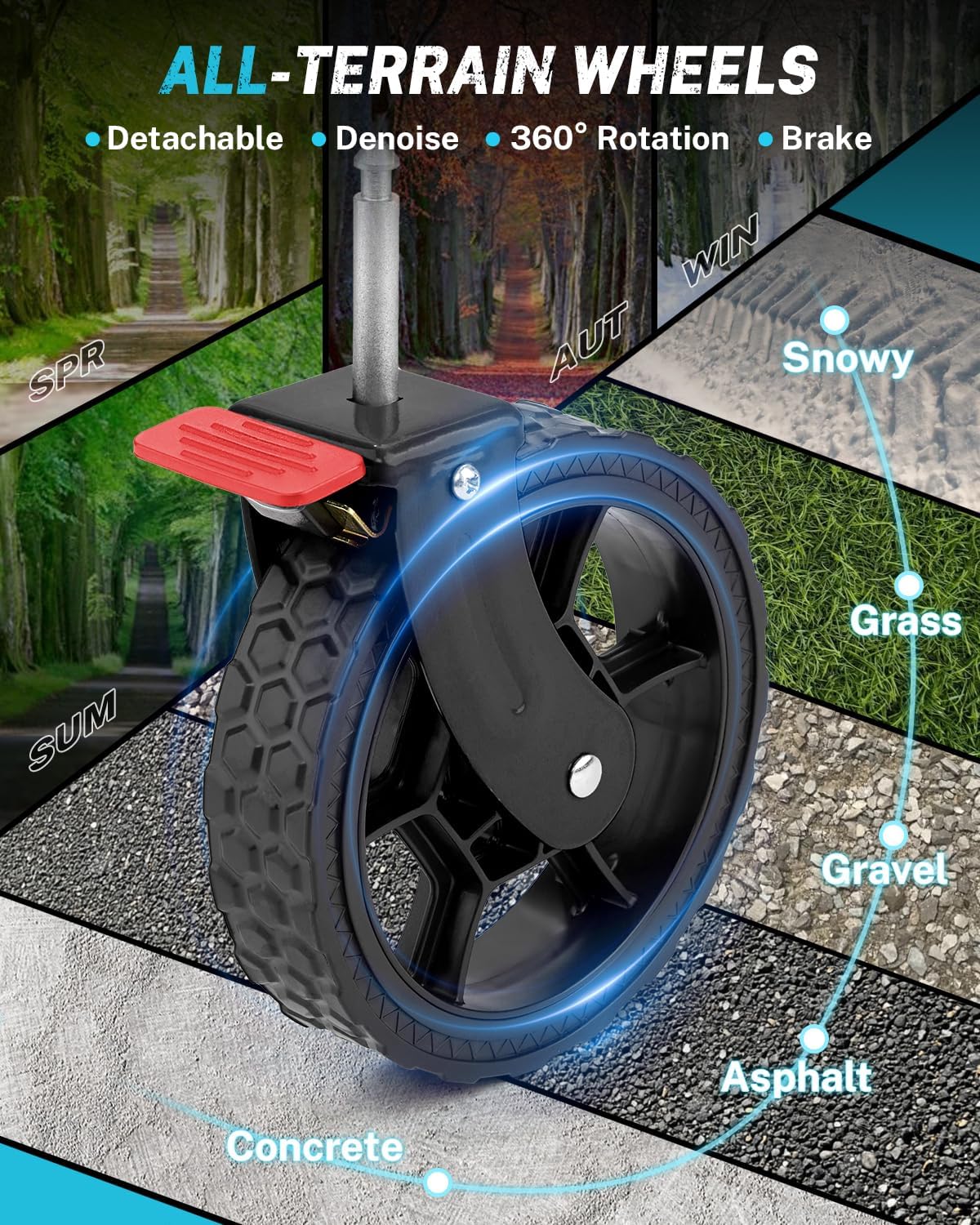 48''L Collapsible Foldable Heavy Duty Oversized Wagon with Weight