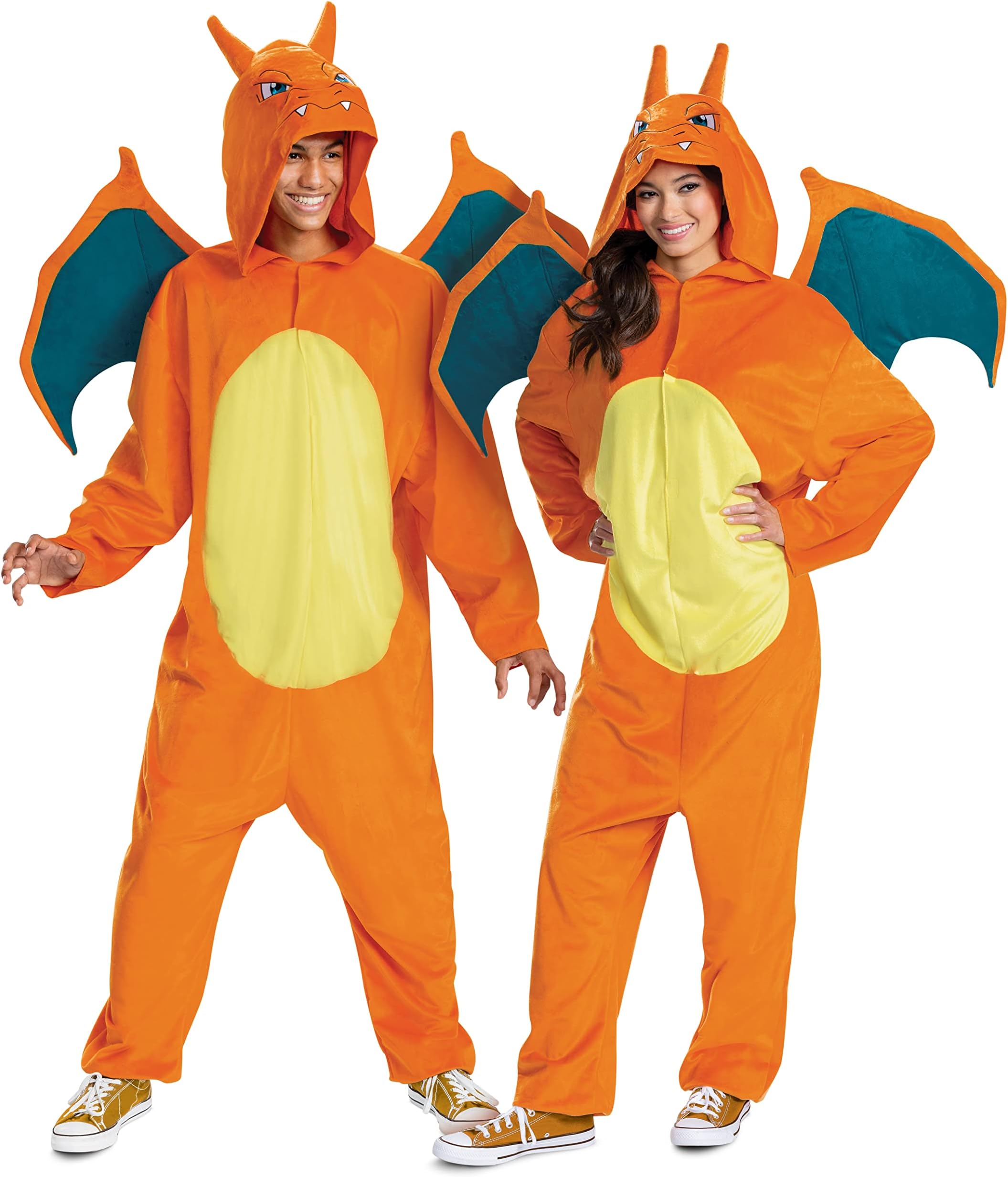 Disguise unisex-adult Charizard Costume for Adults, Deluxe Official Pokemon Halloween Costume With Hood and Wings Adult Sized Costumes (pack of 1)