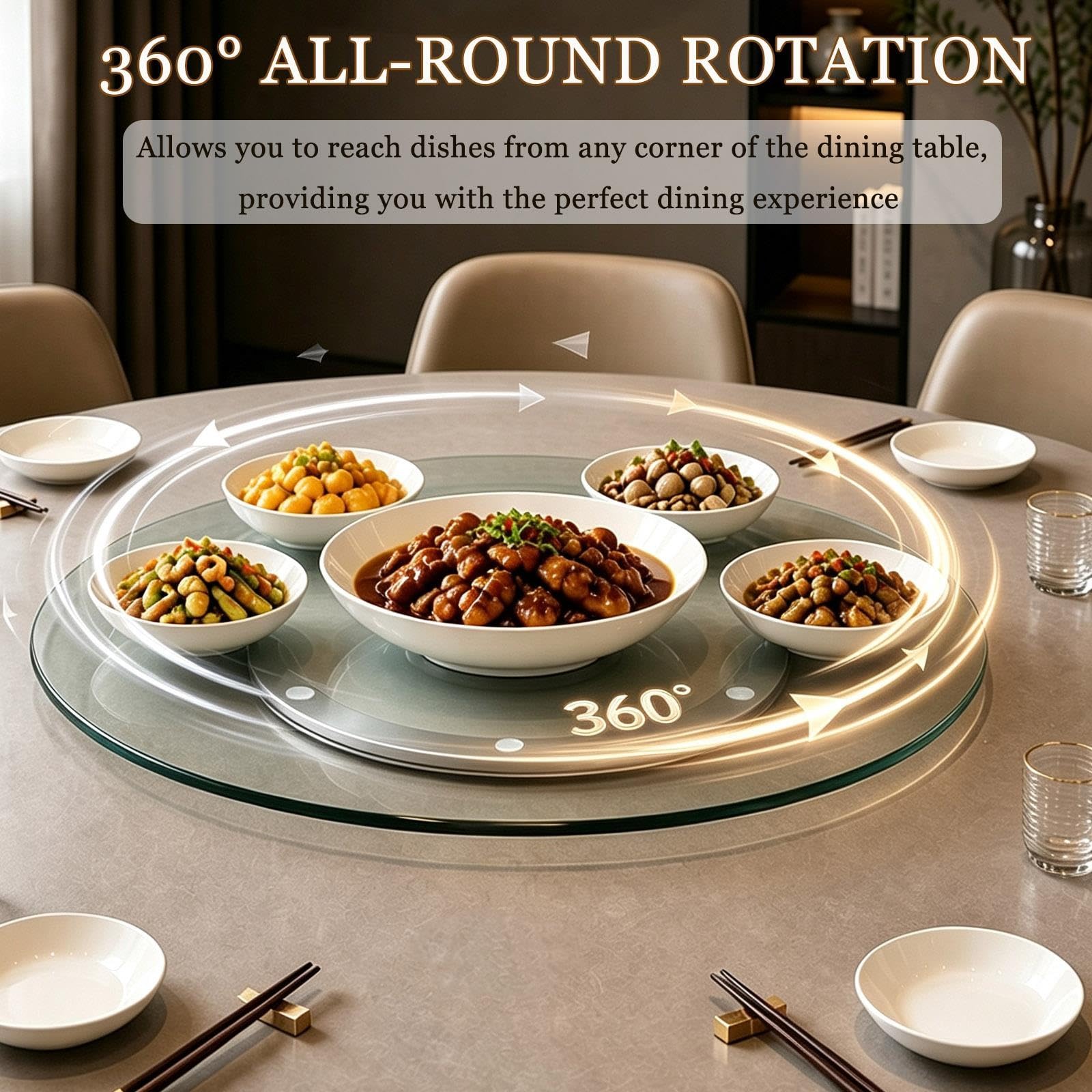 Plateau Tournant Lazy Susan 350mm 450mm 580mm Grand Roulement en Métal