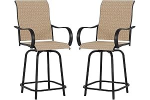 Patio Swivel Barstools Set of 2 for Outdoor