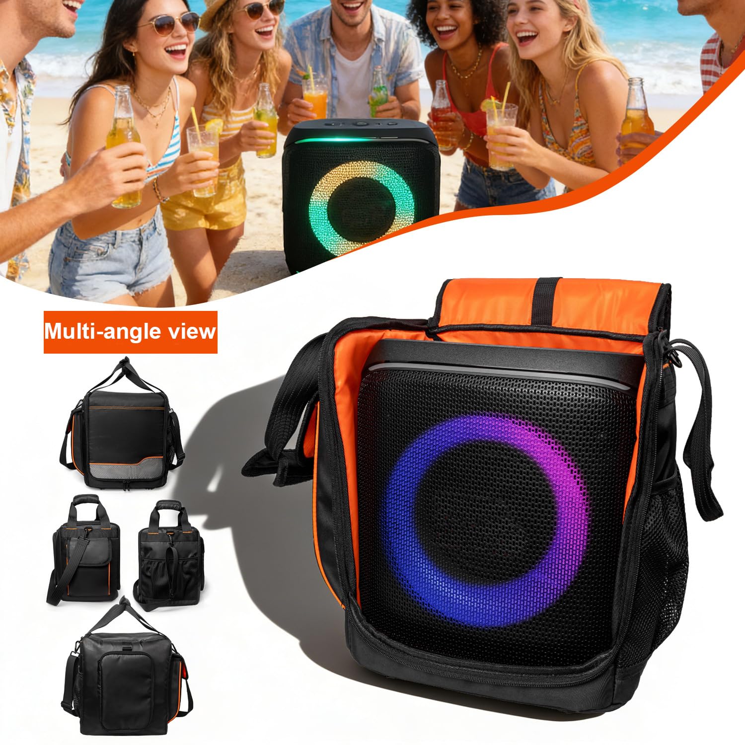 Torba do przechowywania głośnika JBL PartyBox 2 Encore, przenośna, bezprzewodowa, kompatybilna z Bluetooth, z tkaniną do transmisji dźwięku, etui ochronne na głośnik i akcesoria