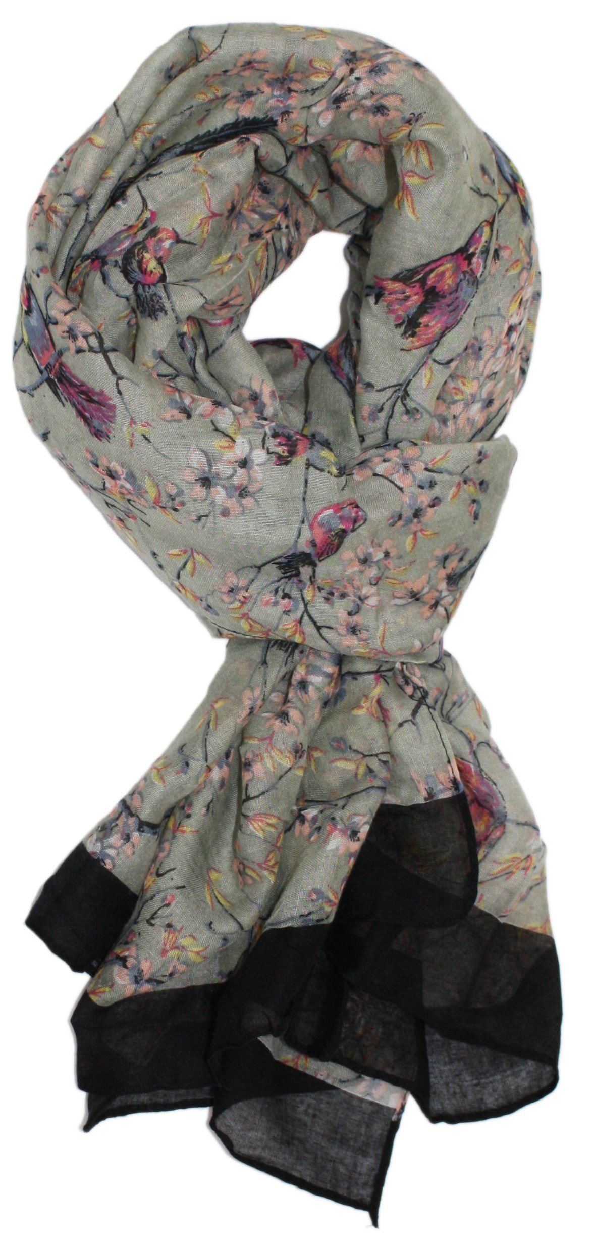 World of Shawls Japanisch Kirschblüten Vogel Und Blumenmuster Schal World of Shawls Japanisch Kirschblüten Vogel Und Blumenmuster Schal