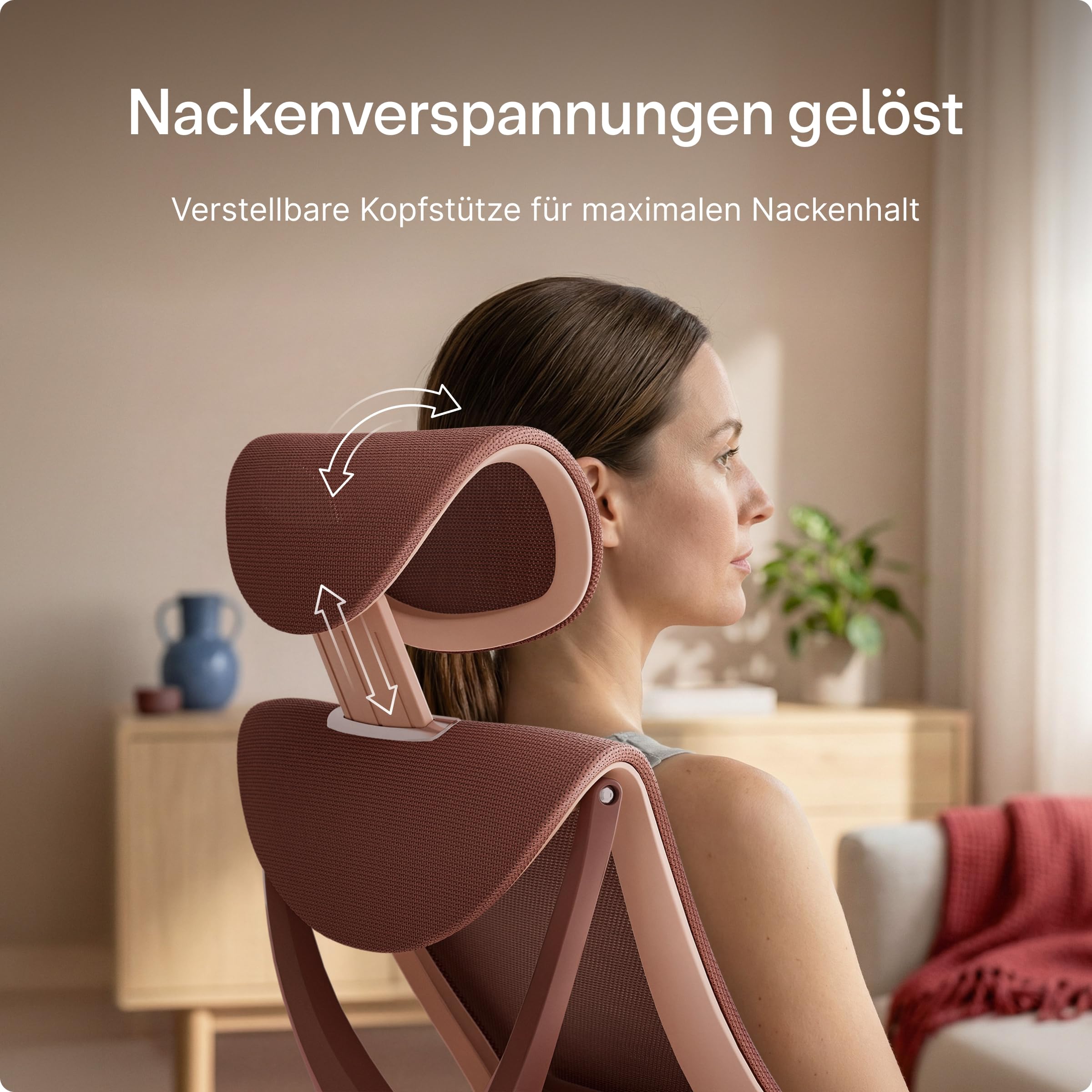 Desktronic Verstellbarer ergonomischer Bürostuhl | Schreibtischstuhl mit Lendenwirbelstütze - rückenfreundlich- Computerstuhl höhenverstellbar & rückenschonend - breites Polster SitPro (Rosa)