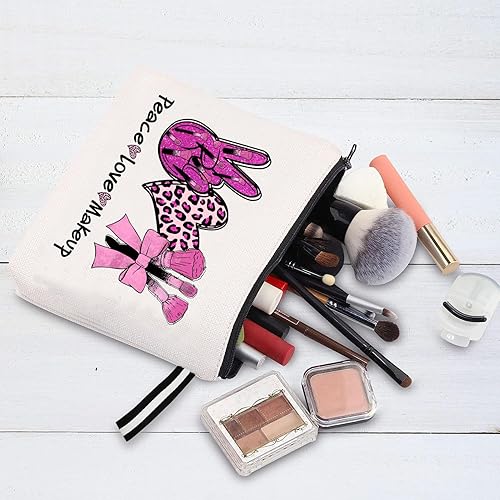 Miniatura 2 de WLWLGLUCK Bolsa de maquillaje inspirada para mujer, bonita bolsa de cosméticos para amigos y familia, bolsa de aseo de viaje, bolsa de cosméticos