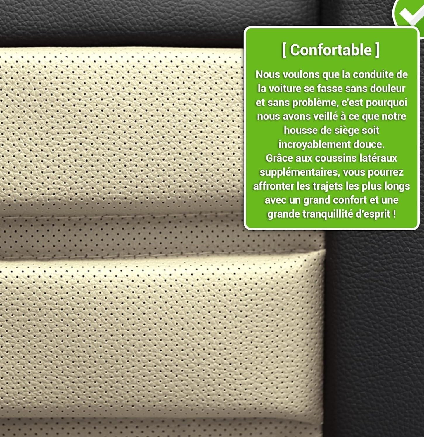 Moltico Housse de Siège Auto Universelle - Cuir Écologique - Protection Avant - Tapis de Siège - Gris