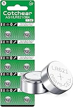 Cotchear 10pcs AG1 Battery LR621 364 Watch Battery 1.55V 364 SR621SW LR621 621 LR60 CX60 Alkaline Button Cell Batteries for W