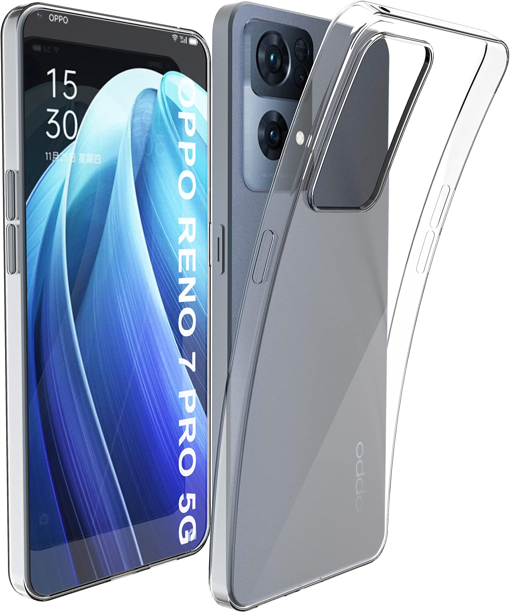 N NEWTOP Case Cover Compatible with Oppo Reno 7 Pro 5G, Soft TPU Clear Silicone Gel Anti-Scratch Transparent Slim Slim Flexible Back Shell Protective Case