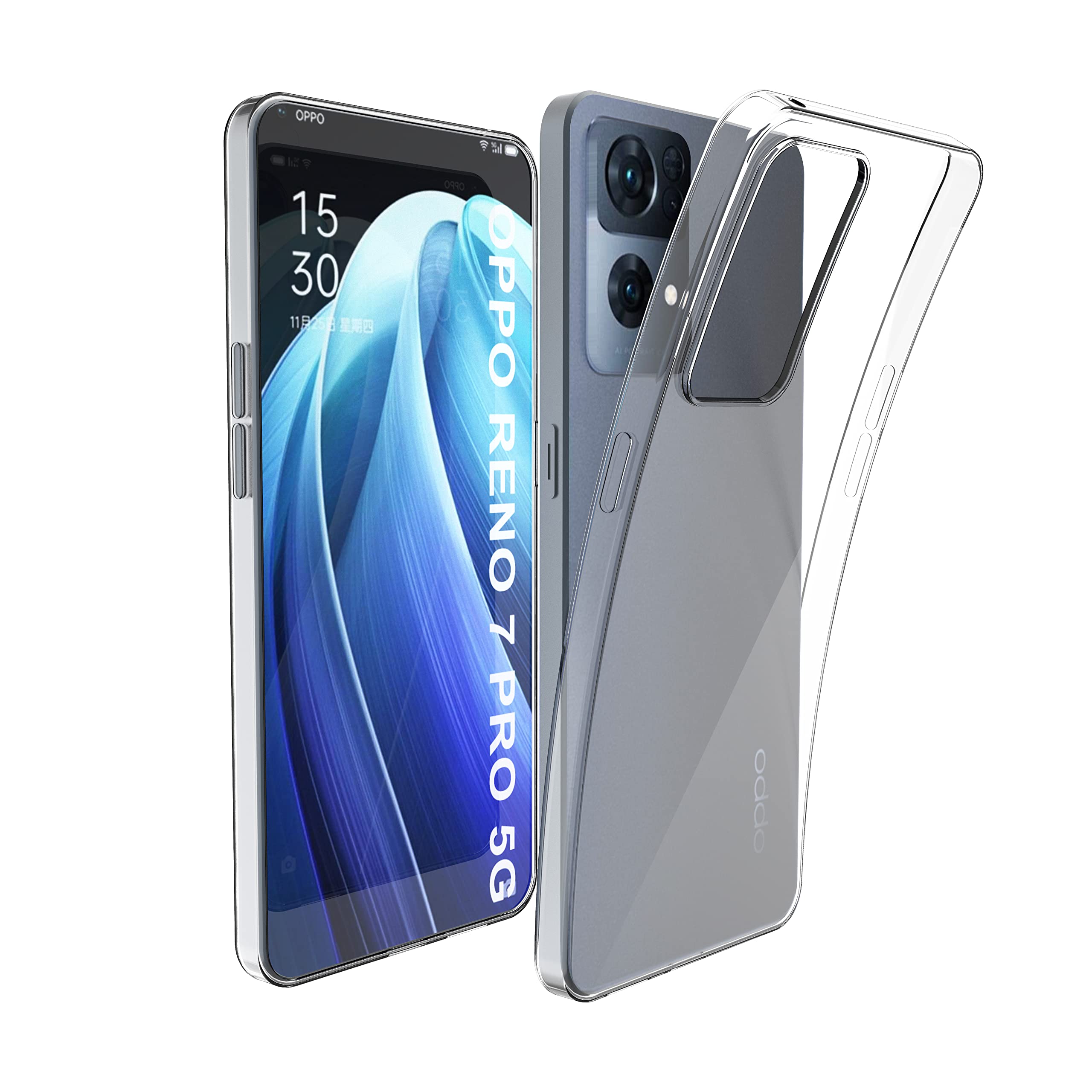 N NEWTOP Case Cover Compatible with Oppo Reno 7 Pro 5G, Soft TPU Clear Silicone Gel Anti-Scratch Transparent Slim Slim Flexible Back Shell Protective Case