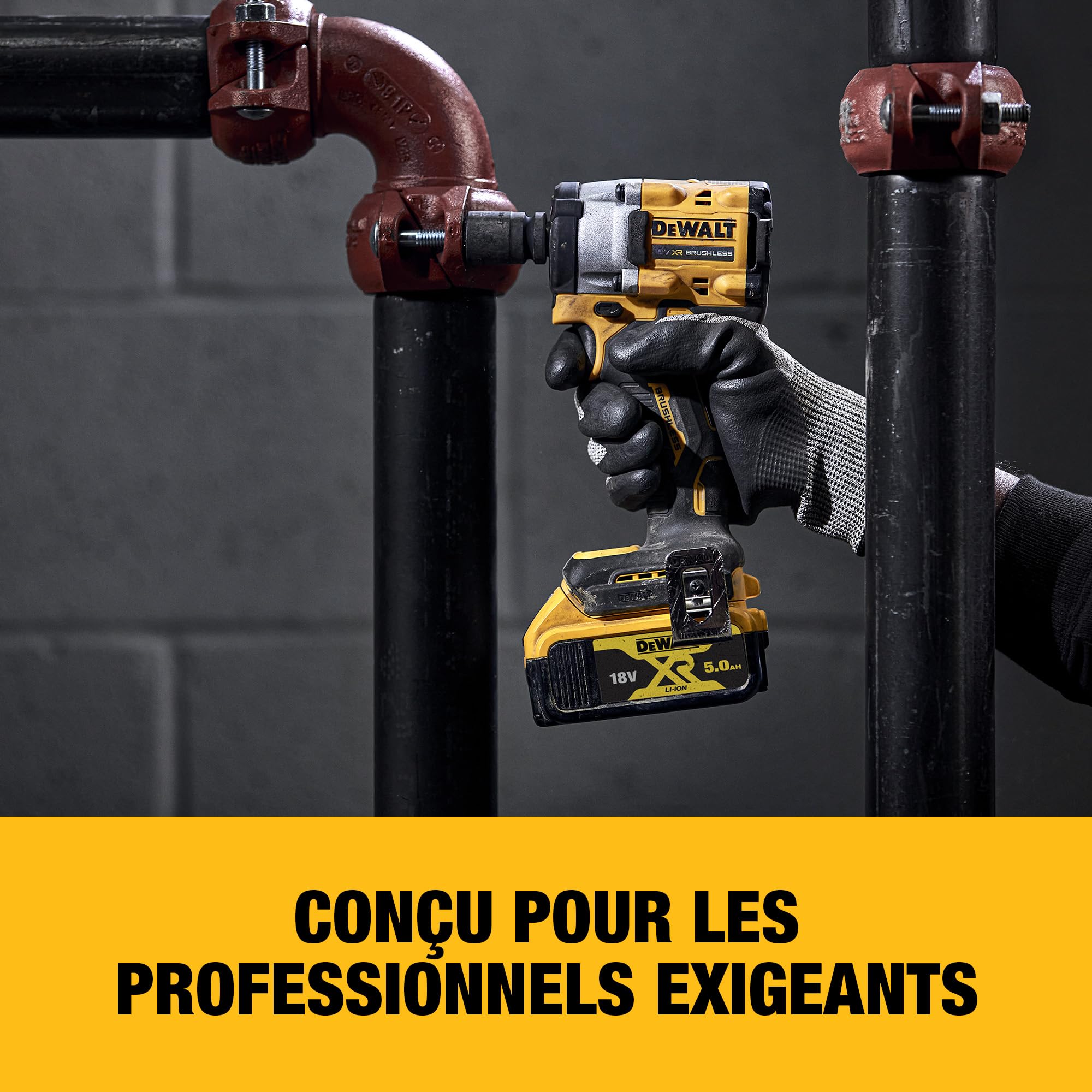 DEWALT Clé à chocs compacte 18V XR Brushless 1/2" avec enclume à goupille de retenue, machine nue, DCF922N-XJ