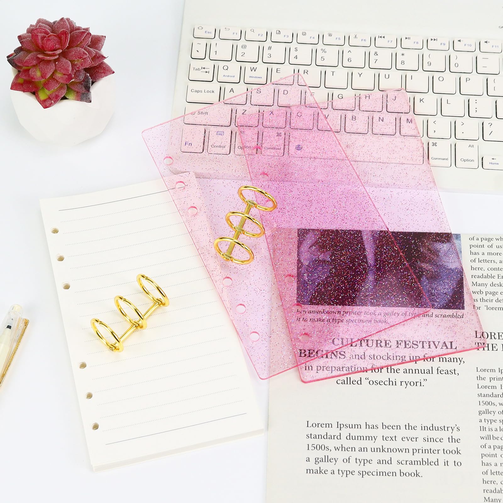 Amazon | A5 クリア PVC ノートカバー 標準 6 リング ノートブック