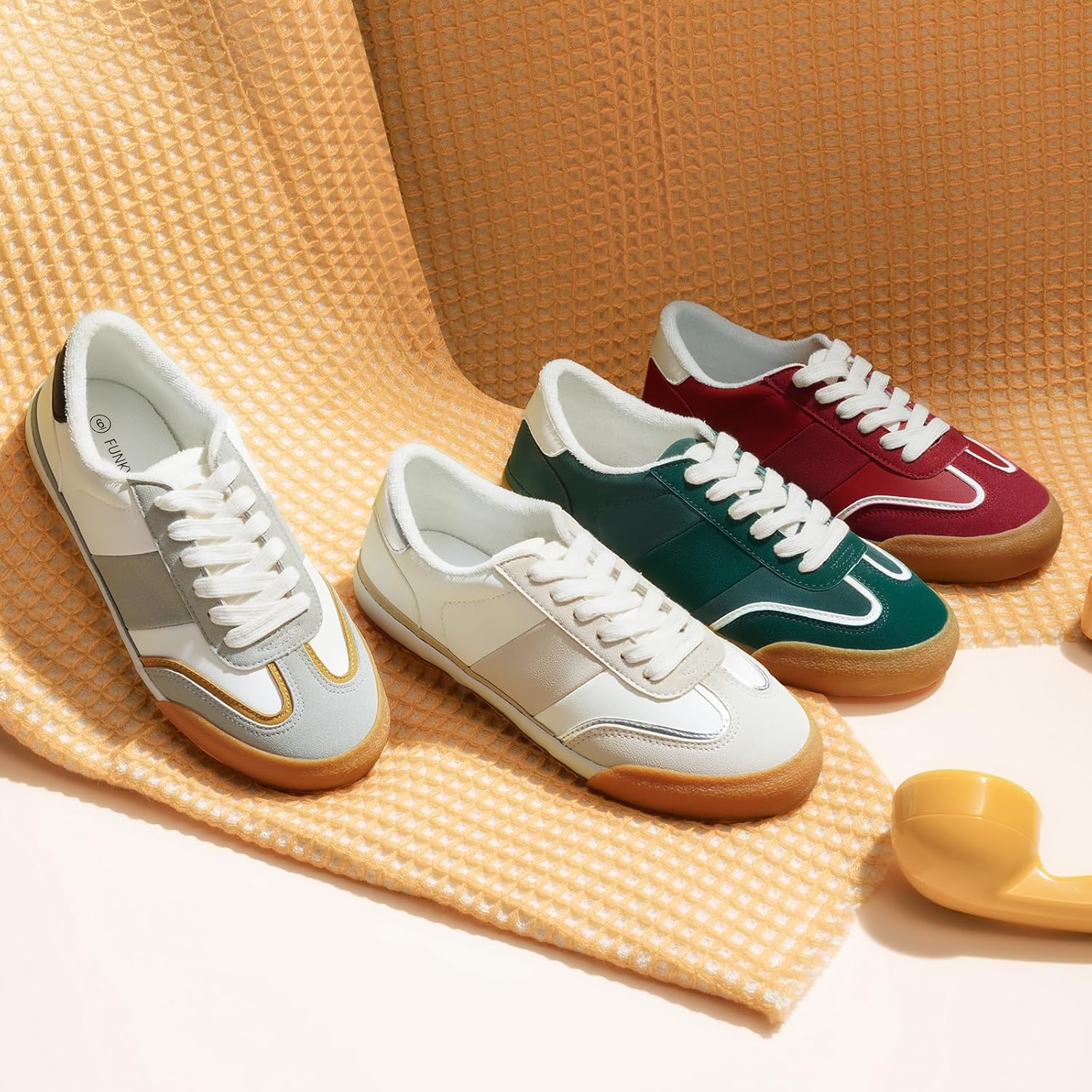 FUNKYMONKEY Women Fashion Sneakers Lace Up Comfort Casual Tennis Skate Shoes Lightweight Anti Slip Walking Footwear - Image 5