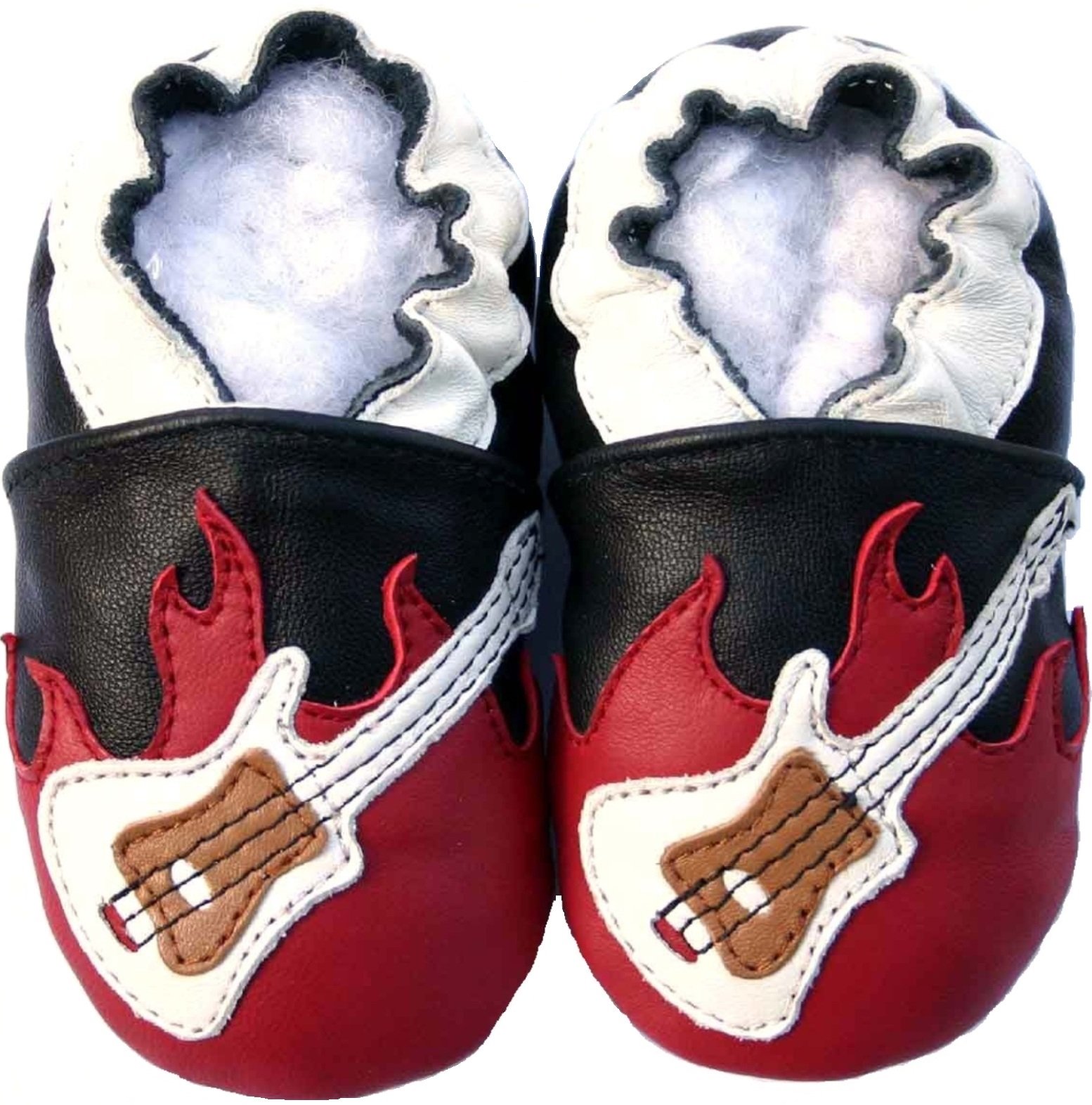 Leather Baby Soft Sole Shoes boy Girl Infant Children Kid Toddler Crib First Walk Gift Guitar Black