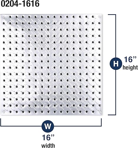 Miniatura 2 de Knape &amp; Vogt 0204-1616 - Tablero de clavijas, 16 pulgadas de ancho x 16 pulgadas de alto, acabado de roble, perfecto para organizar herramientas y