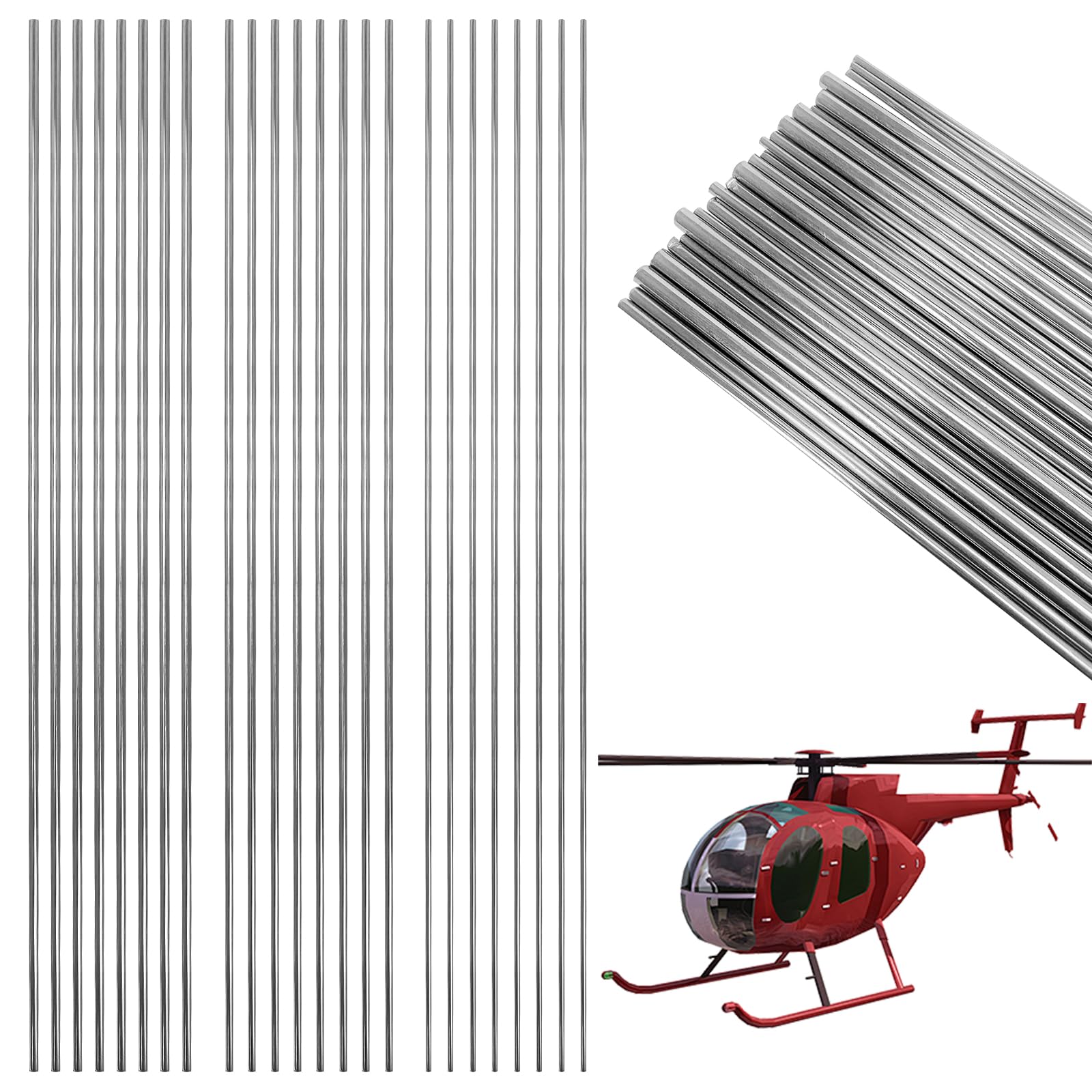 Aste Rotonde In Acciaio Inox 304 1.5mm 2mm 3mm 300mm Tondino Barre In Metallo Solido 24 Pezzi
