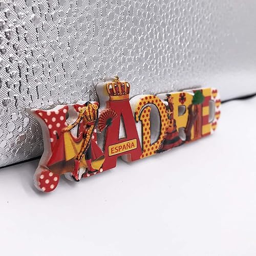 Miniatura 6 de Letras 3D Madrid refrigerador imán nevera recuerdos turísticos hecho a mano resina artesanía pegatinas magnéticas hogar cocina decoración viaje