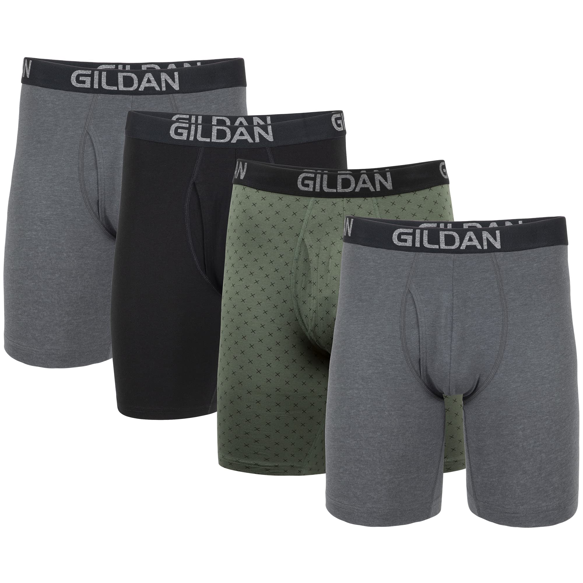 Gildan Men's Underwear Cotton Stretch Boxer Briefs, Multipack