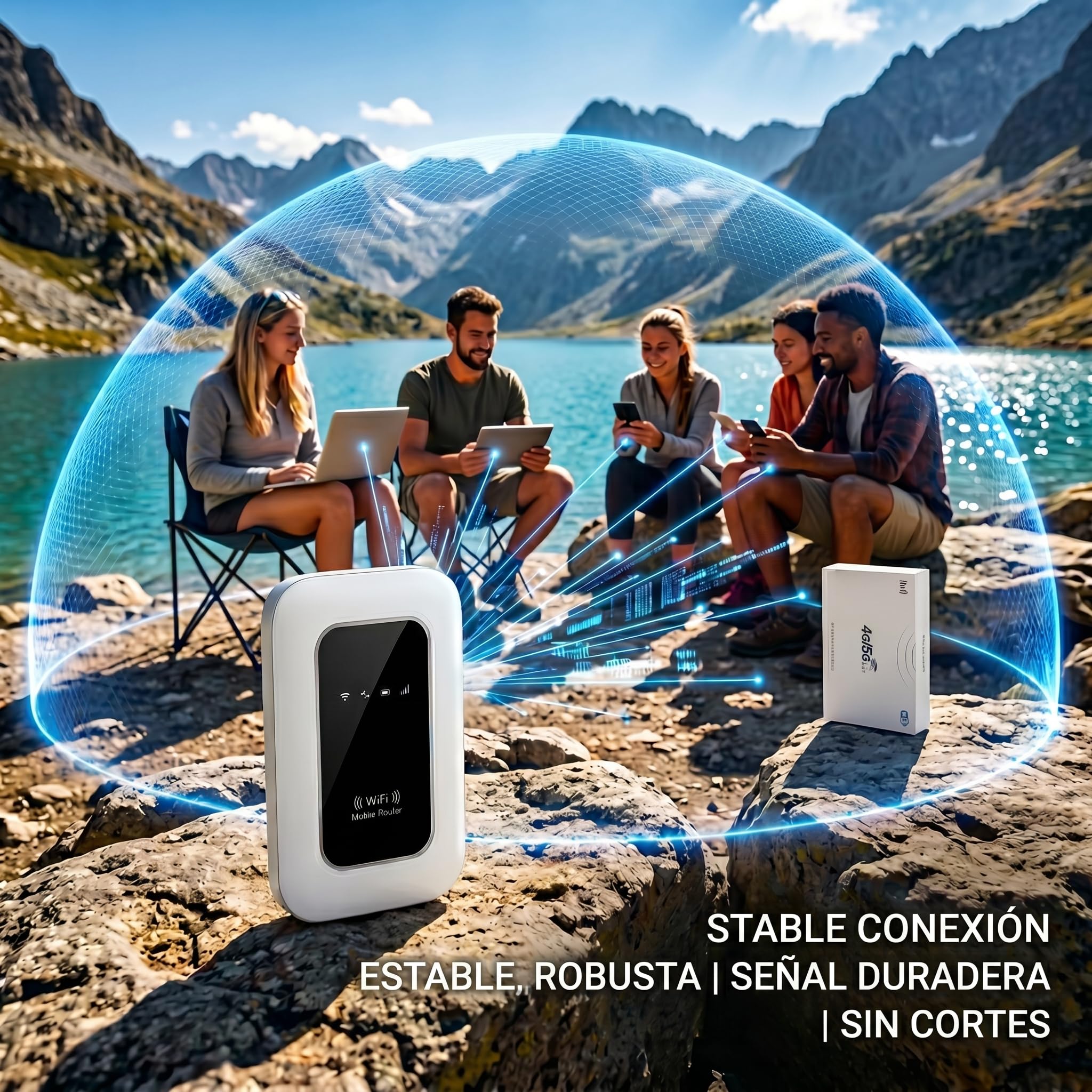 Router WiFi 4G+ Portátil,WiFi portatil,Router portátil WiFi de Alta Velocidad Hotspot Mini Router móvil,Router 4G+ sim Portatil-Batería de 2100 mAh-Ideal para Viajes y Teletrabajo