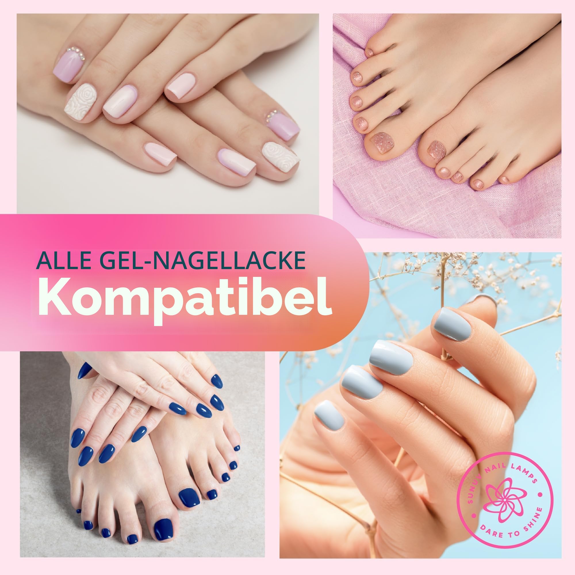 SUNUV UV LED Nagellampe für Gelnägel mit 30, 60, 99s Timer-Einstellungen, Automatischer Infrarotsensor, LCD-Display, Geeignet für Zuhause und Salon, Geschenk für Frauen