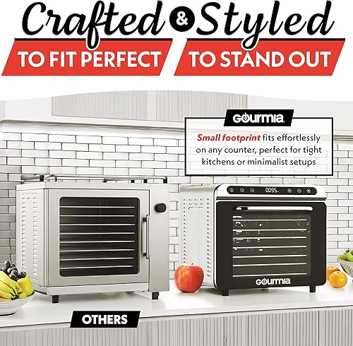 Miniatura 7 de Gourmia Deshidratador de alimentos de 8 bandejas  Secador digital de alimentos de acero inoxidable para carne seca, frutas y hierbas, control de