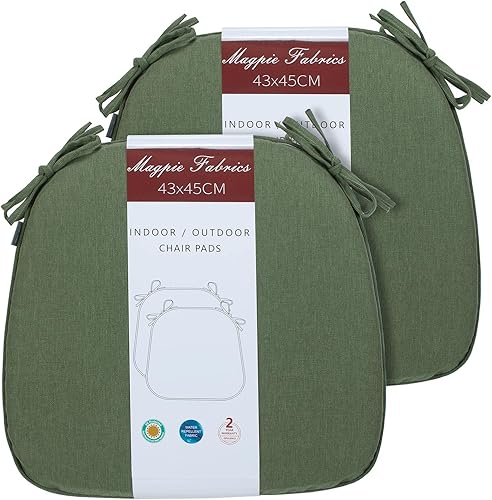 Miniatura 7 de Magpie Fabrics Cojines de silla en forma de U de 17 x 16 x 2 pulgadas con lazos, 2 unidades, para interiores y exteriores, impermeables, para todo