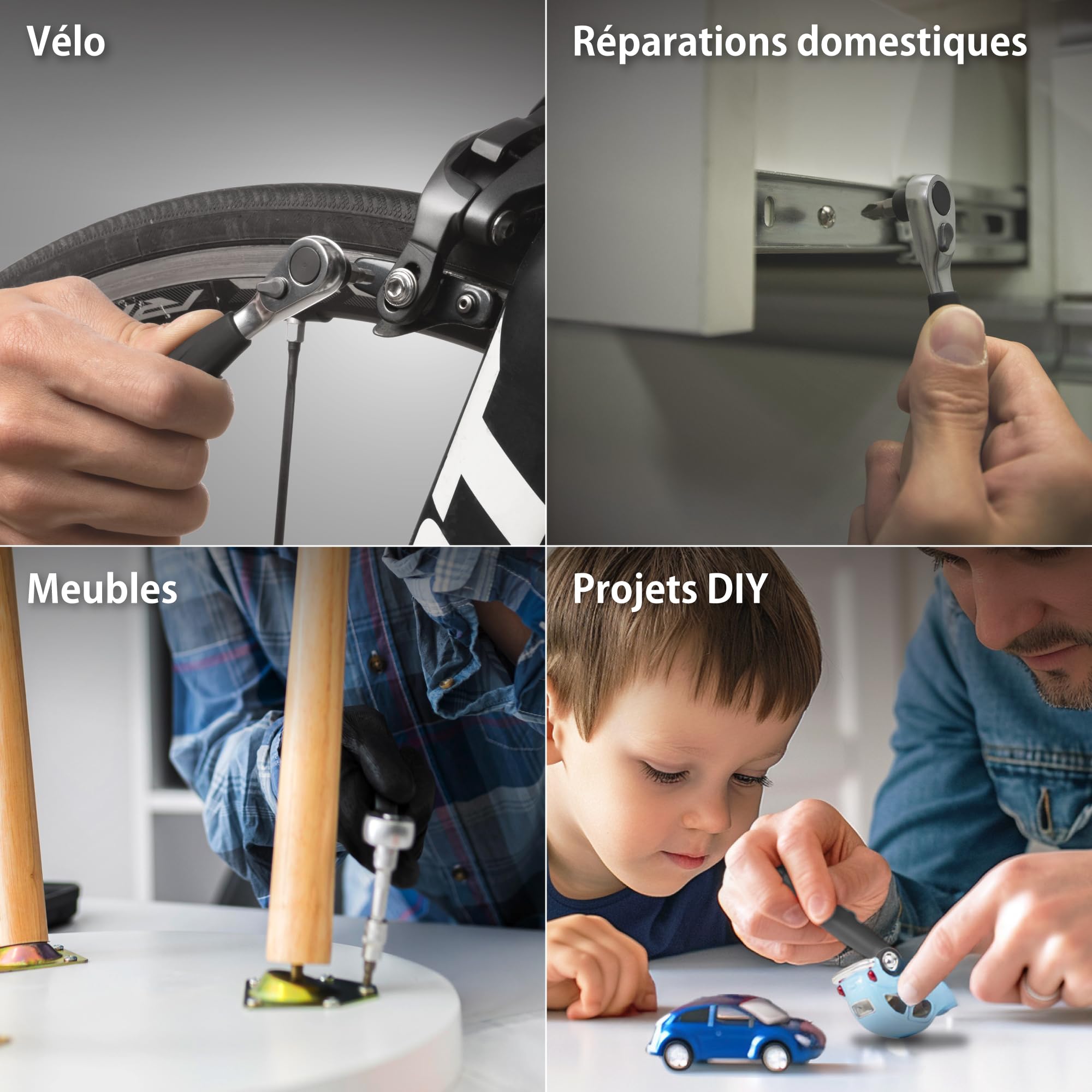 BONE Bike Portable Tool Kit - Lite – iF Design Award – Kit Réparation Vélo 12-en-1 avec Clé à Cliquet – Capsule Compacte Étanche & Anti-Poussière – Accessoire pour Vélo de Route, VTT et Électrique