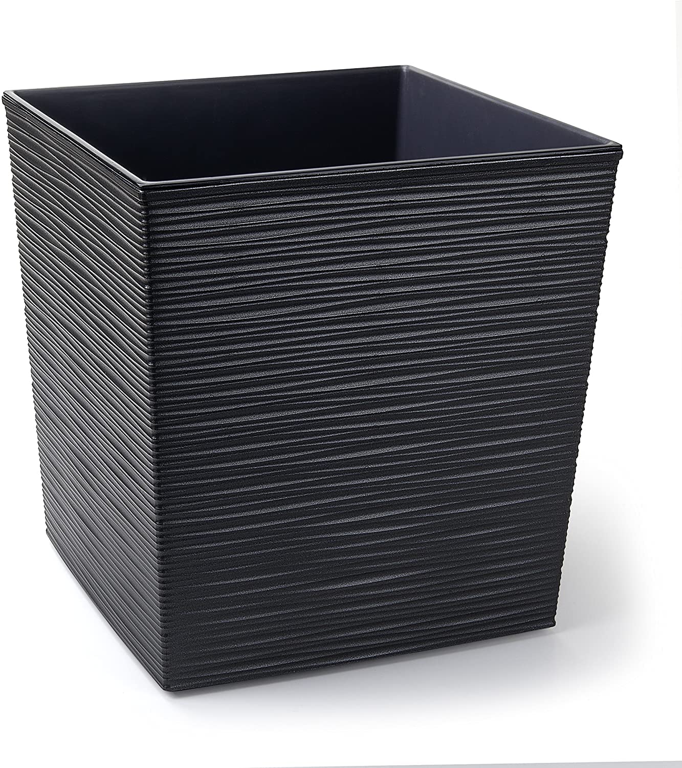 Gordanluk Low Flowerpot Square Textured Flowerpot with internal liner indoor plant pot large plant pots outdoor plant stand (Grey, 40 x 40 x 41cm)