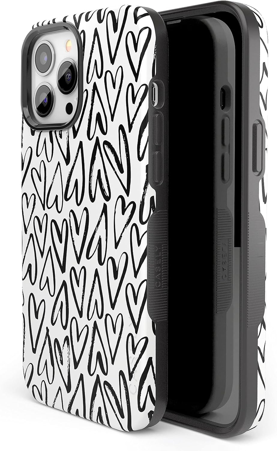 Casely iPhone 14 Pro Max Case | Heart Throb | Endless Hearts | Bold Protective Design | Compatible with MagSafe