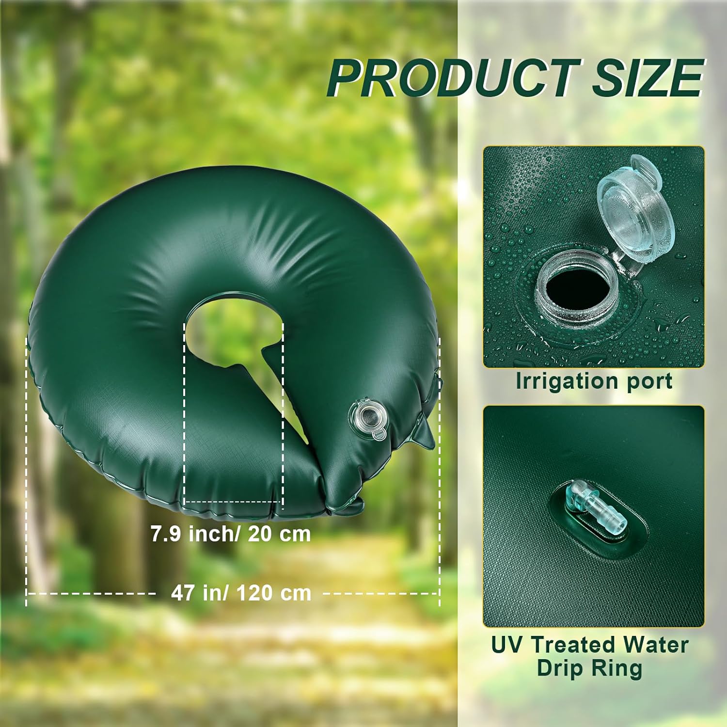 TaoBary 8 Pack 20 Gallon Tree Watering Ring Tree Watering Bag Slow Release PVC Drip Irrigation Water Pouch Automatic Drip System for Planting Gardening Trees and Shrubs