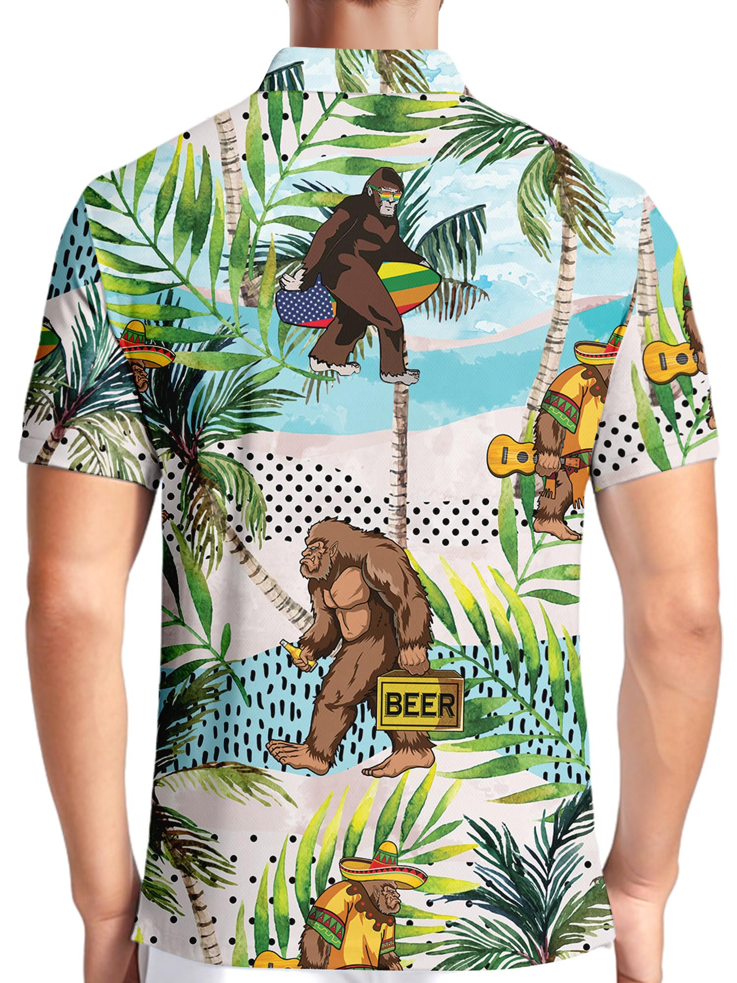 HIVICHI Polo de Golf para Hombre, diseño de Bandera Americana