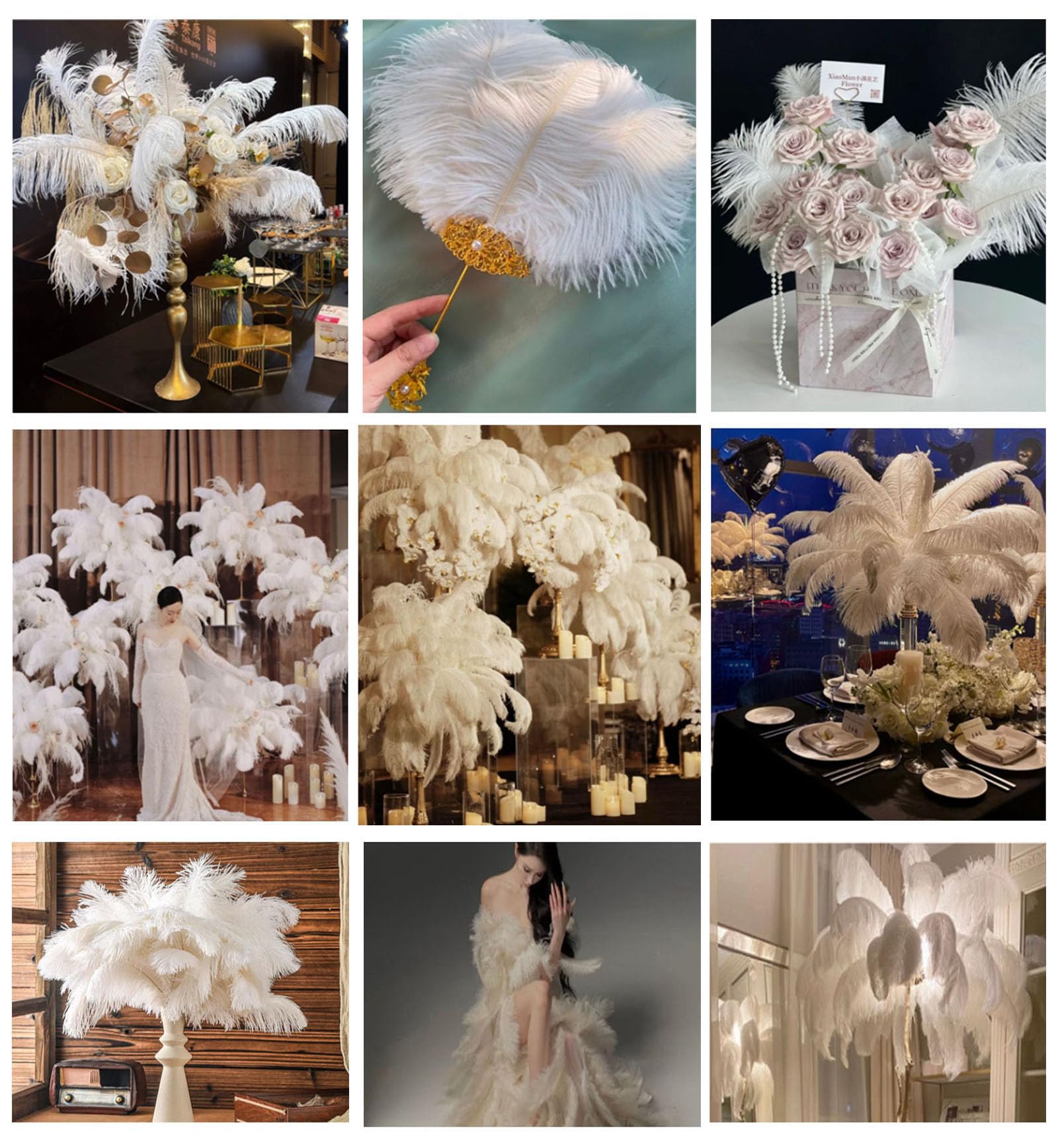 5 plumas de avestruz rojas, plumas decorativas para manualidades, plumas naturales, grandes, para Navidad, bodas, fiestas, fiestas, carnaval, casa, decoración de mesa, bricolaje (30-35 cm)