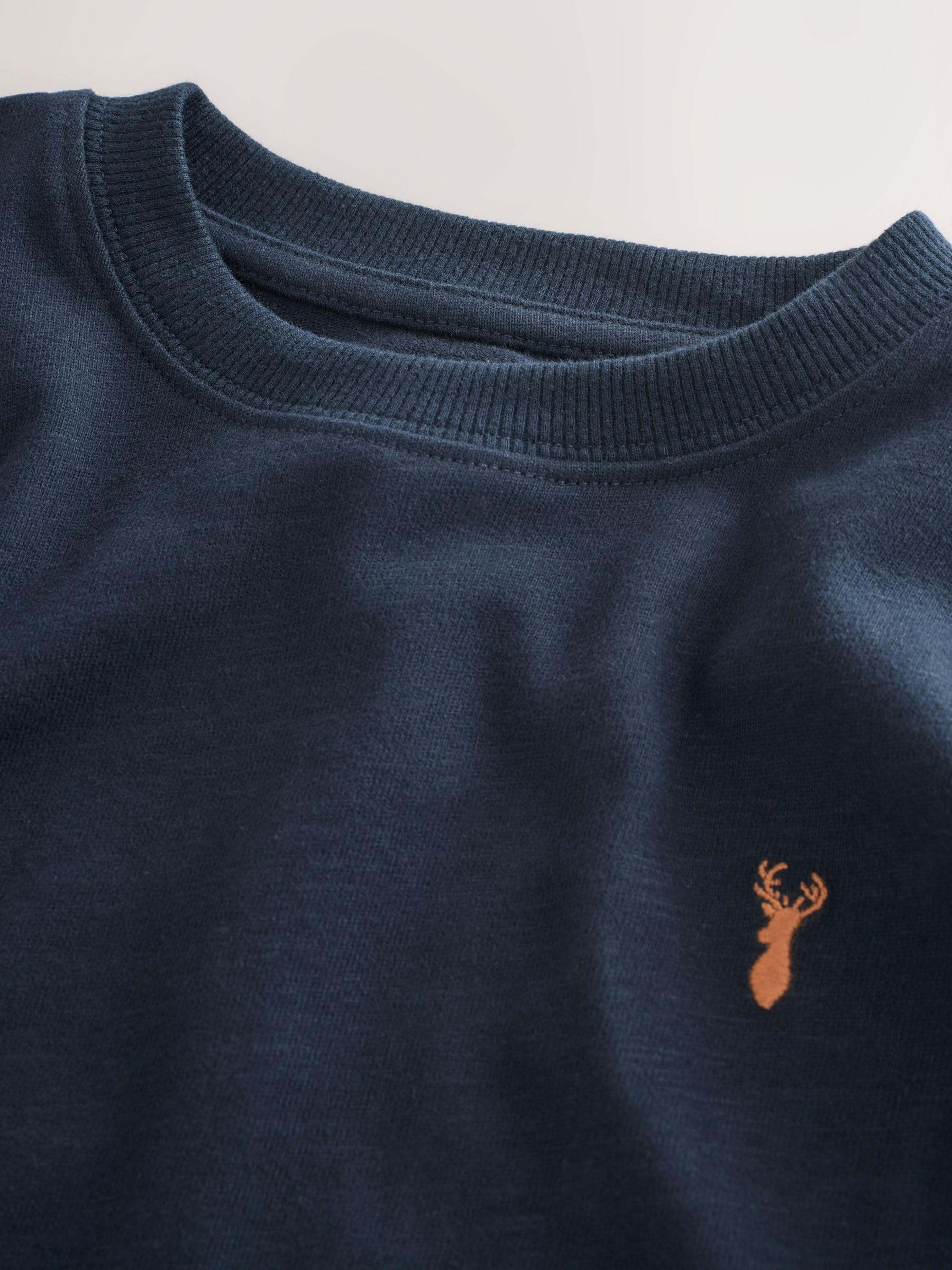 NEXT Ragazzo Confezione da 4 Magliette comode a Maniche Lunghe con Logo del Cervo