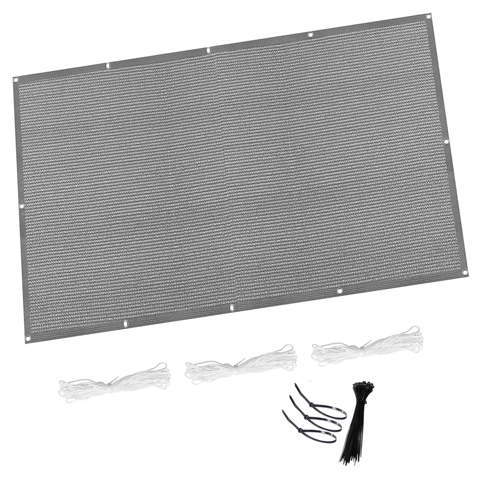 Voile d'ombrage pour pergola et patio gris clair rectangulaire 2.7 x 3.2 m avec corde