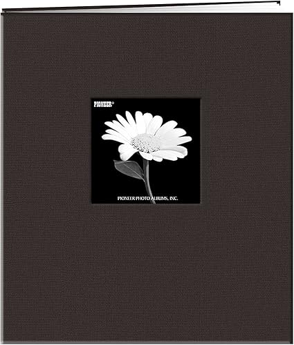 Pioneer - Álbum de fotos postbound con ventana 12 x 12 pulgadas tapa de tela y color rojo