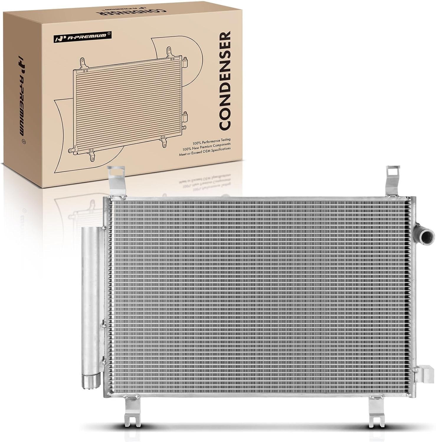 A-Premium A/C Condenser - Compatible with 2015 2016 2017 2018 2019 Toyota Yaris L LE SE L4 1.5L Hatchback, Replace# 884600D400