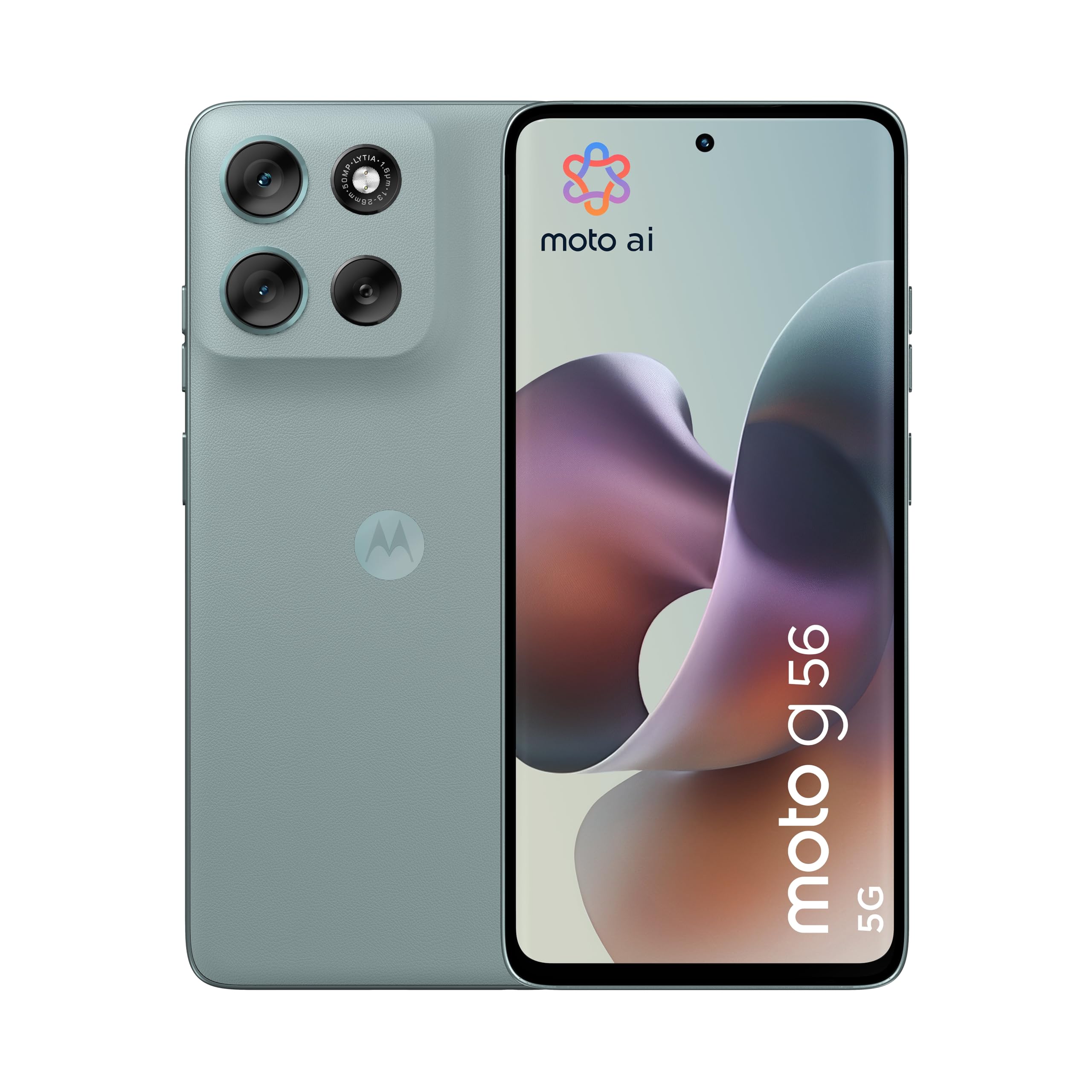 Motorola moto g56 5G con 3 anni di garanzia (8/512GB, Fotocamera 50MP+8MP+flicker cam, Display 6.72" FHD+ 120Hz, 5100mAh, MediaTek Dimensity 7060, Android 15), PANTONE Gray Mist