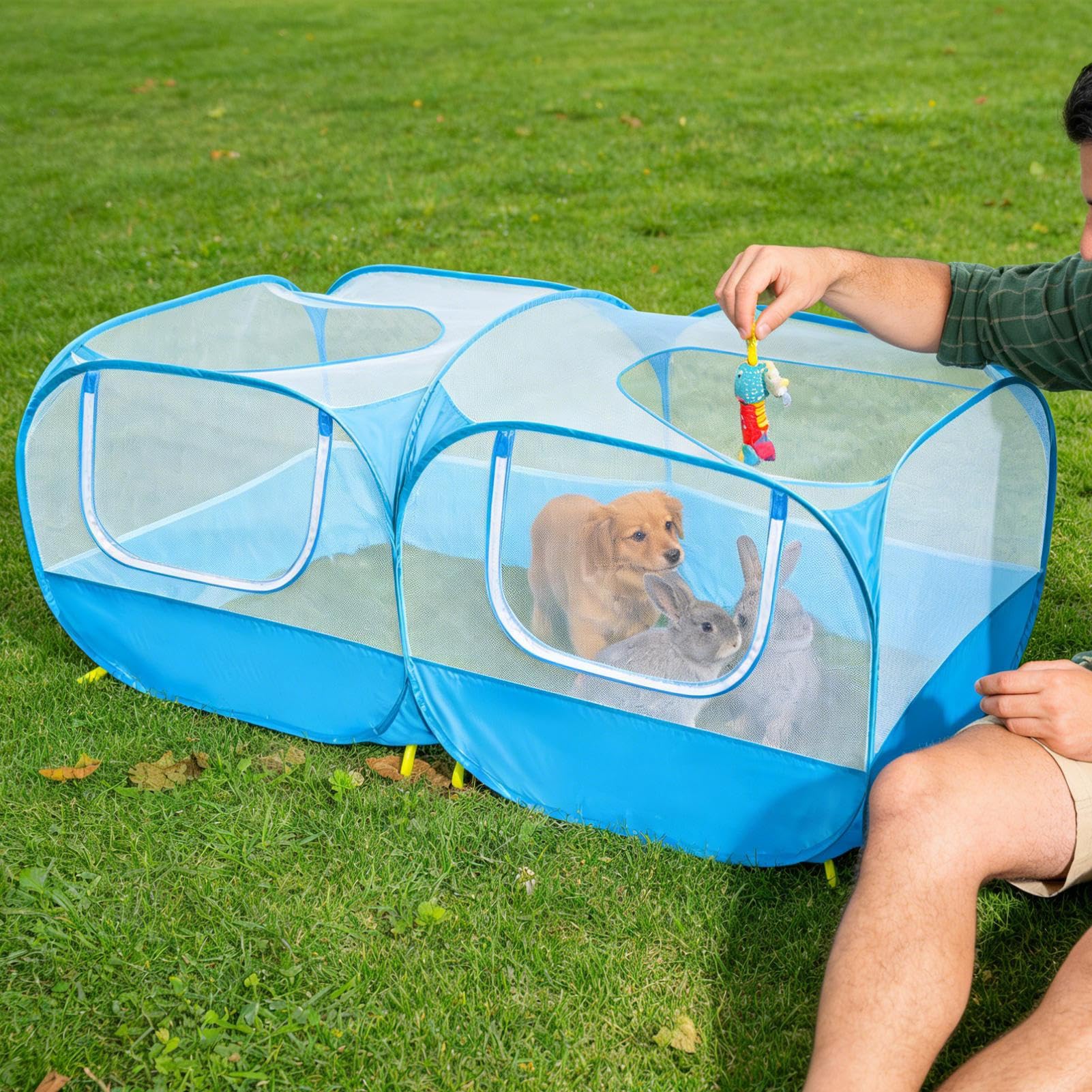 Recinto per Animali Multifunzionale e Reversibile | Area Giochi per Animali da Viaggio Casa ed Esterno per Gatti e Animali da Giardino