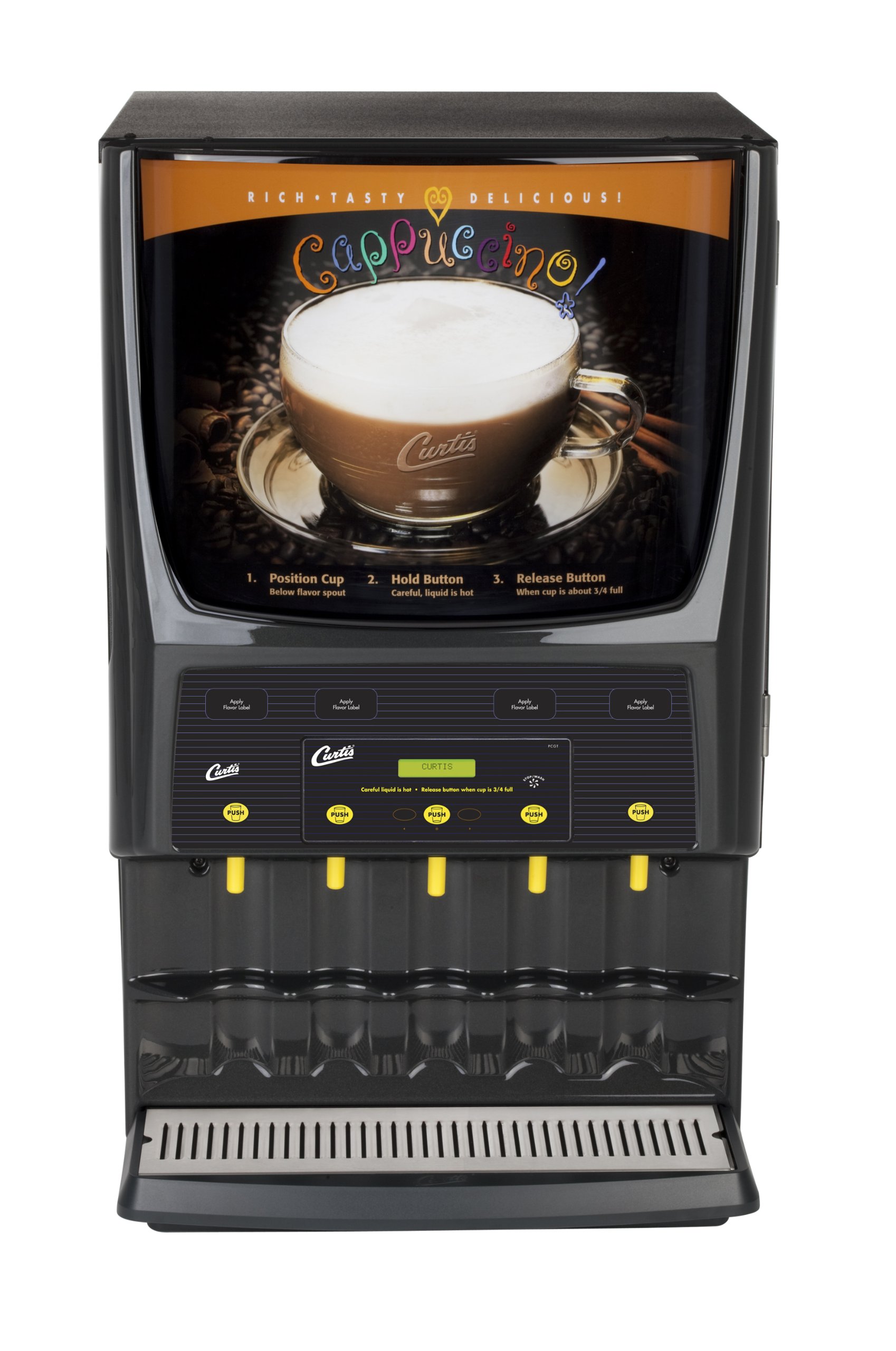 Wilbur Curtis G3 System 5 Station Cappuccino (Three 5 Lb And Two 10 Lb Hopper) Dual Voltage - Commercial Cappuccino Machine - PCGT5DV (Each)
