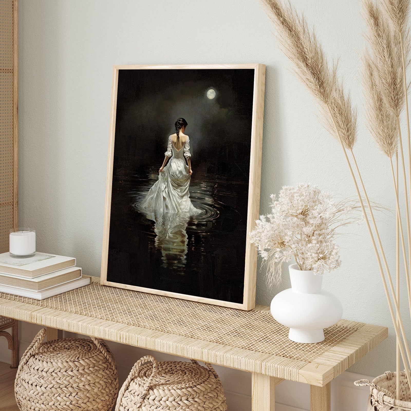 Amazon.com: Back Woman Wall Art French Woman Painting Moody