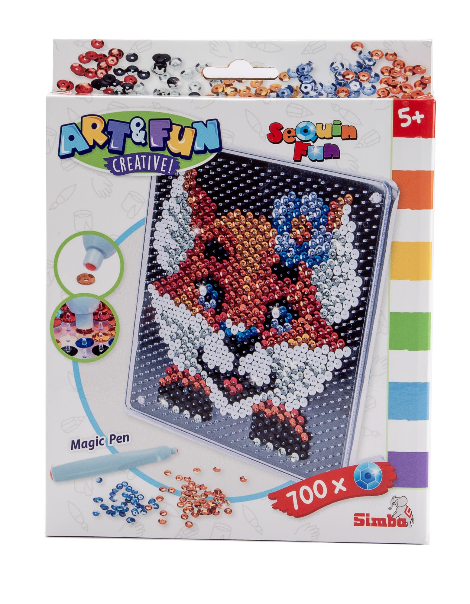 Simba Art and Fun Fox 106374704 Plate 18 x 18 cm 700 Sequins Pen from 5 Years