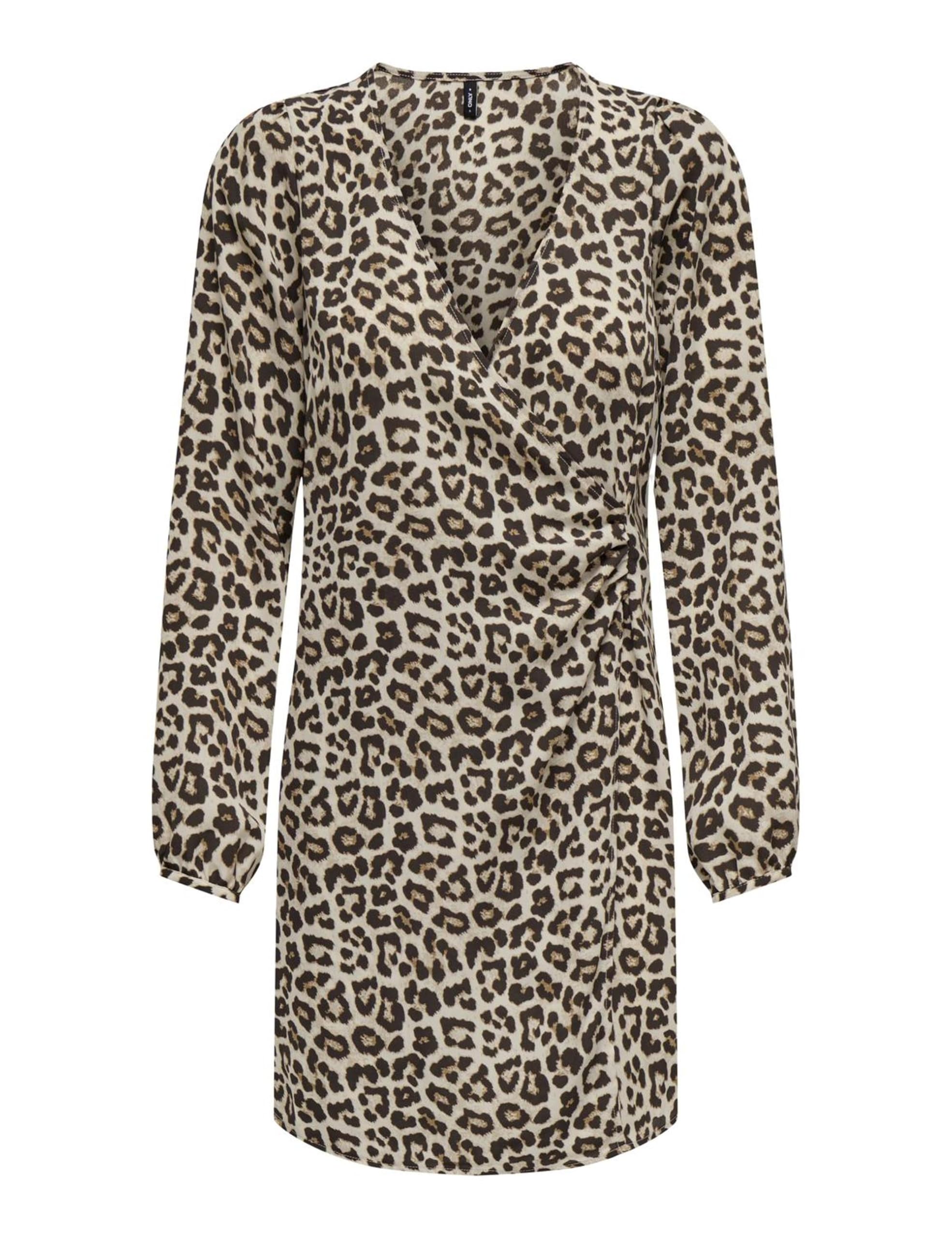 ONLY Women's Onlalma Life Vis L/S Gina Dress, Pumice Stone/AOP:599 Leo, L