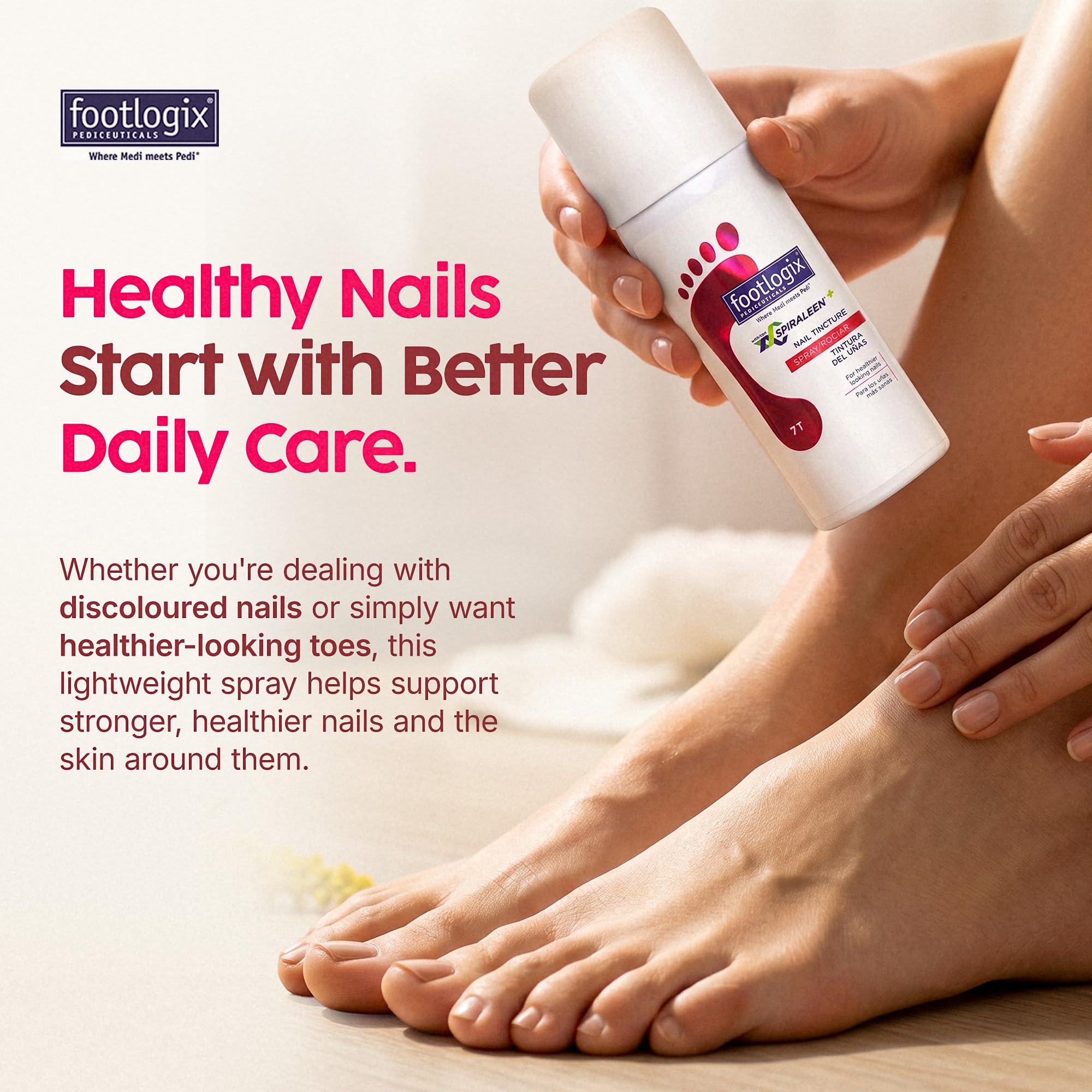 Footlogix Nail Tincture Spray with Spiraleen, Tea Tree Oil & Panthenol