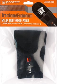 Protec Trombone/Euphonium Mouthpiece Padded Nylon Pouch with Secure Hook and Loop Closure, Model A204