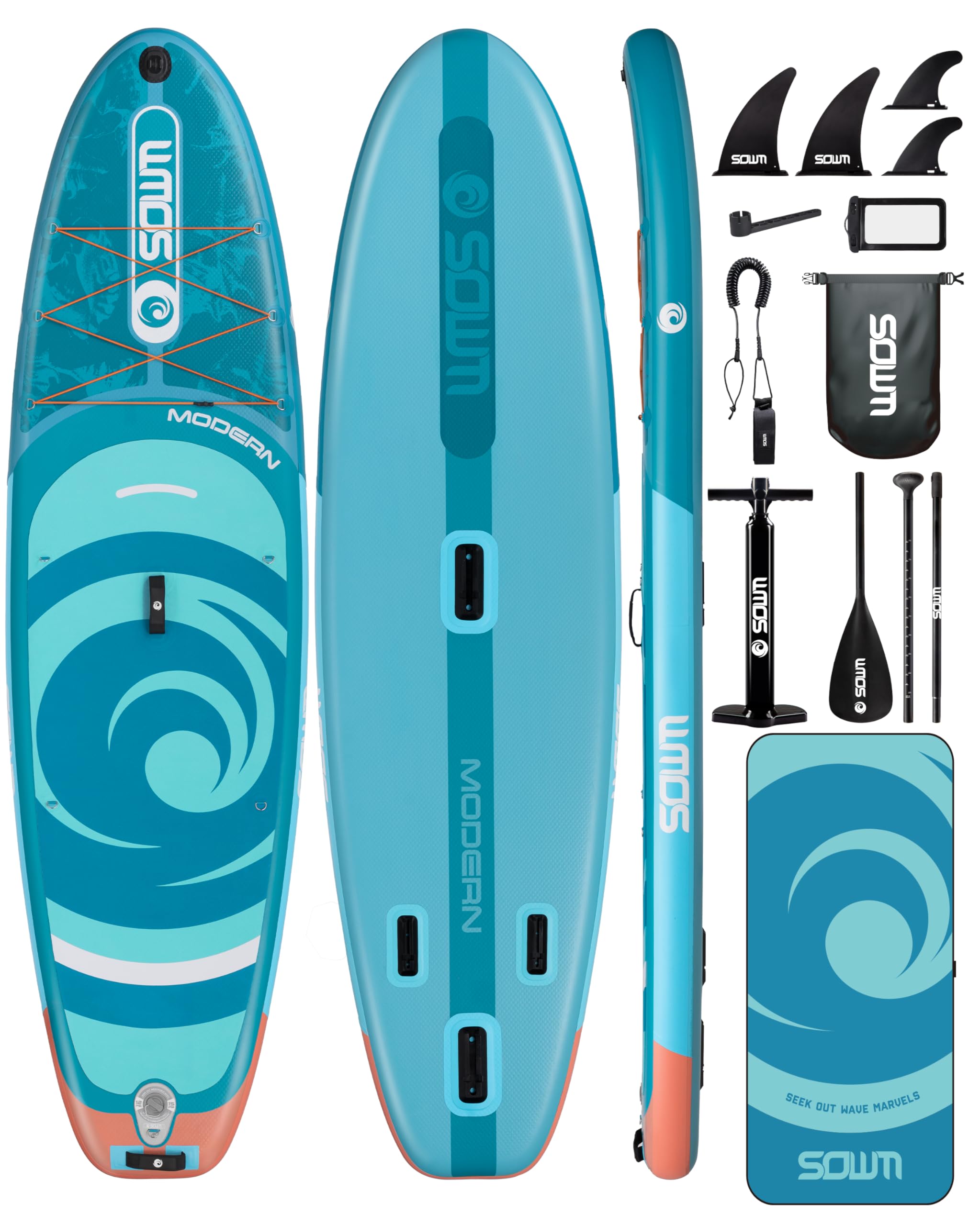 Inflatable Paddle Boards, Stand Up Paddle Board for Adults Youth of All-Round, 10'6'' x 33'' Extra Wide & No-Slip Sup for Yoga Fishing
